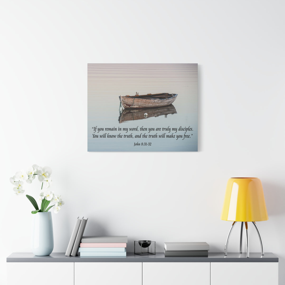 Scripture Walls John 8:31-32 Truth Will Make You Free Bible Verse Canvas Christian Wall Art Ready to Hang Unframed-Express Your Love Gifts