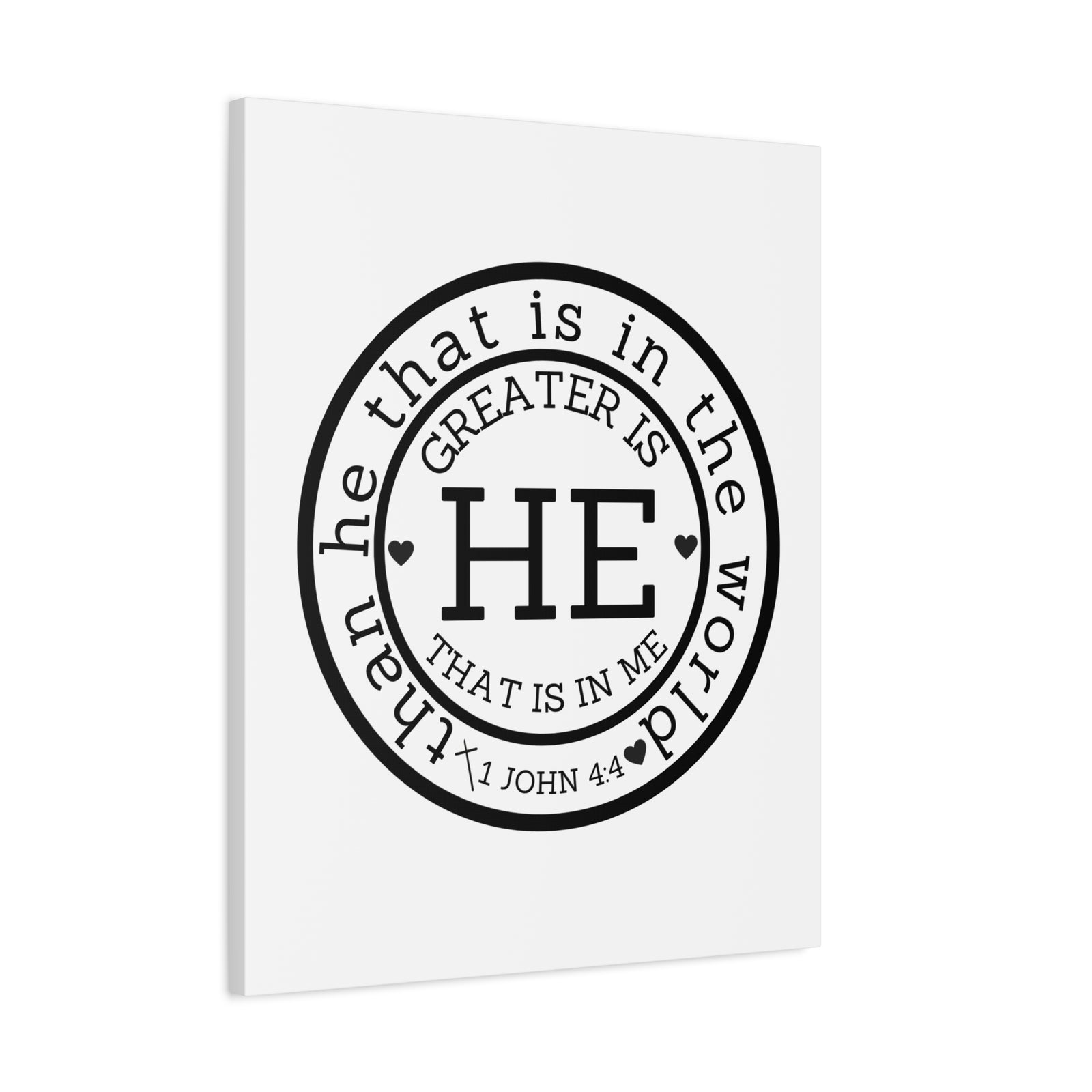 Scripture Walls 1 John 4:4 Greater is He Bible Verse Canvas Christian Wall Art Ready to Hang Unframed-Express Your Love Gifts