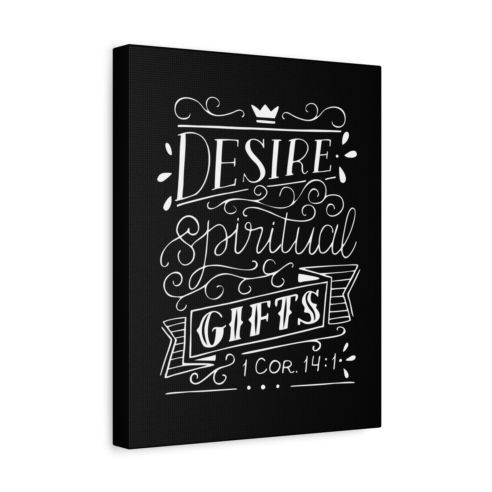 Scripture Canvas Desire Spiritual Gifts 1 Corinthians 14:1 Christian Wall Art Bible Verse Print Ready To Hang-Express Your Love Gifts