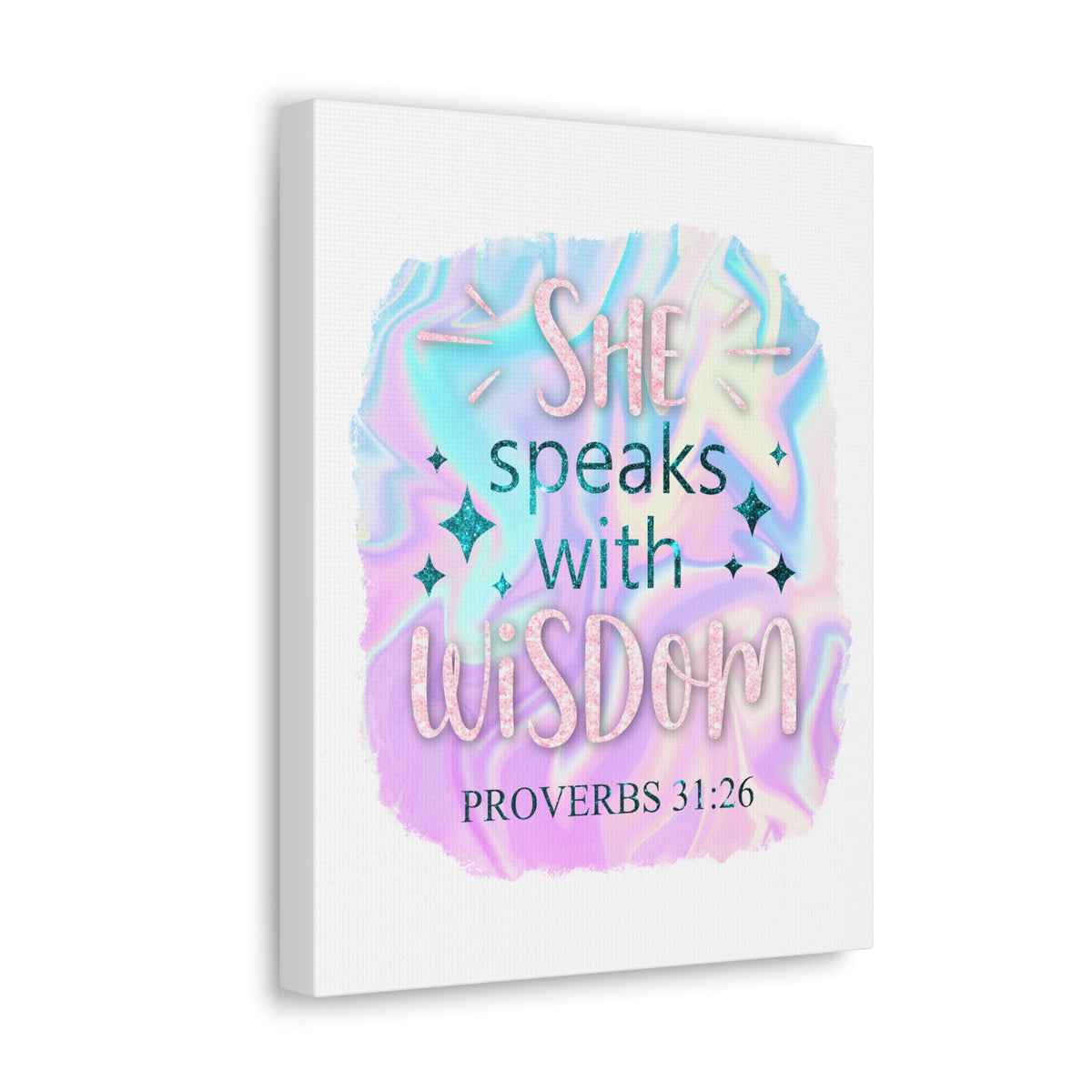 Scripture Walls Proverbs 31:26 She Speaks With Wisdom Bible Verse Canvas Christian Wall Art Ready to Hang Unframed-Express Your Love Gifts