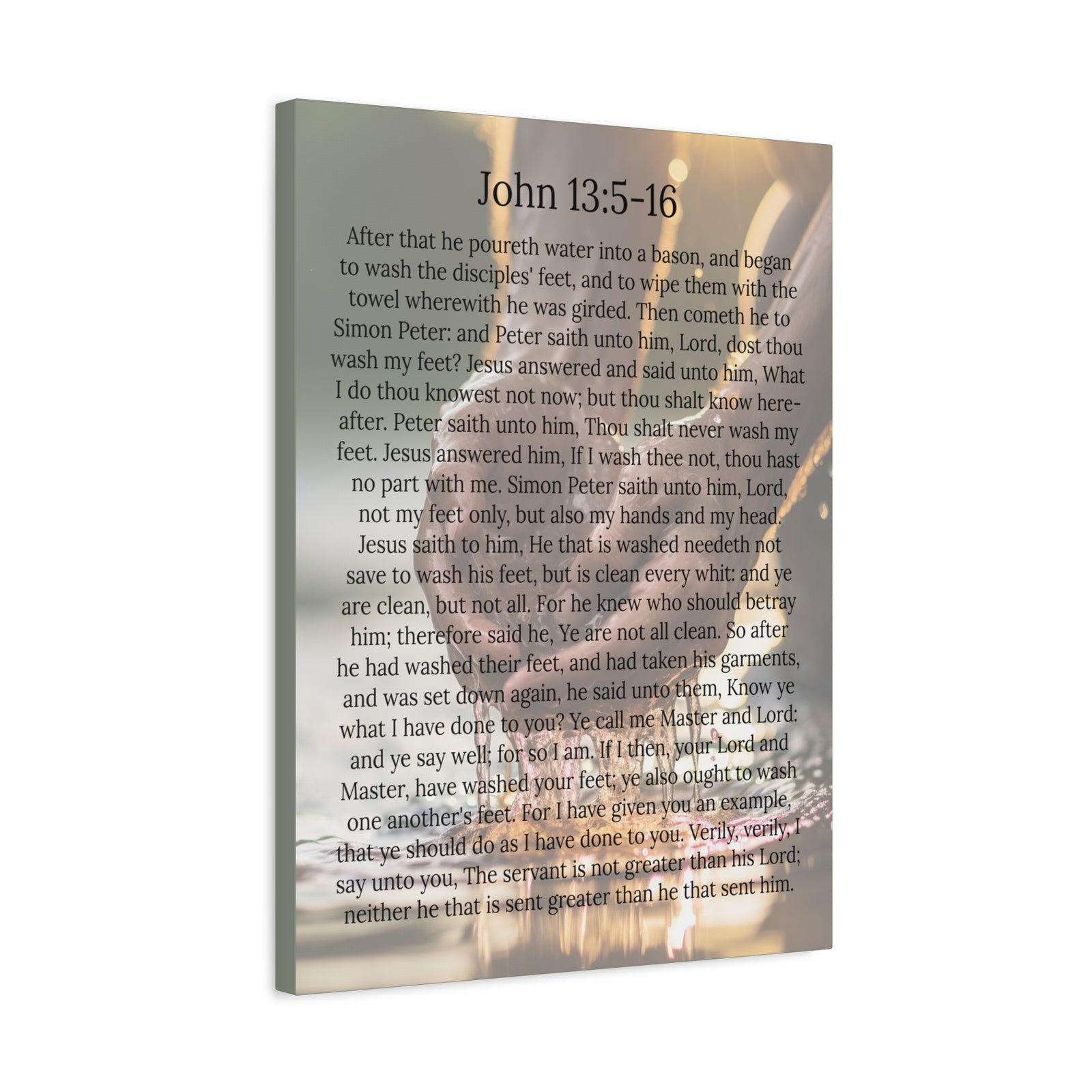 Scripture Walls Footwashing John 13:5-16 Christ Christian Wall Art Print Ready to Hang Unframed-Express Your Love Gifts
