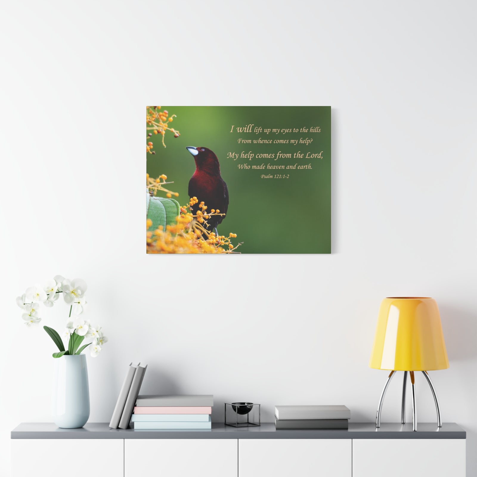 Scripture Walls Psalm 121:1-2 Heaven and Earth Bible Verse Canvas Christian Wall Art Ready to Hang Unframed-Express Your Love Gifts