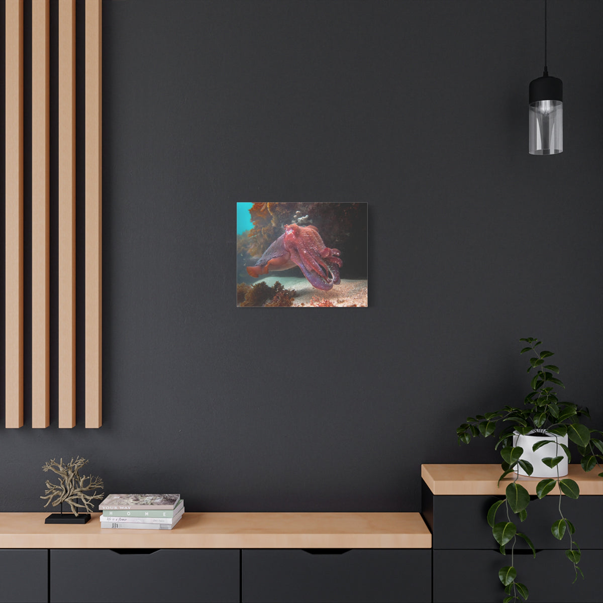 Majestic Giant Cuttlefish Floating in the Ocean Print Animal Wall Art Wildlife Canvas Prints Wall Art Ready to Hang-Express Your Love Gifts