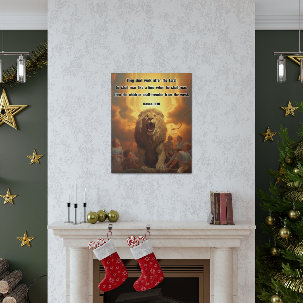Scripture Walls They Shall Walk After the Lord Hosea 11:10 Christian Wall Art Print Ready to Hang Unframed-Express Your Love Gifts