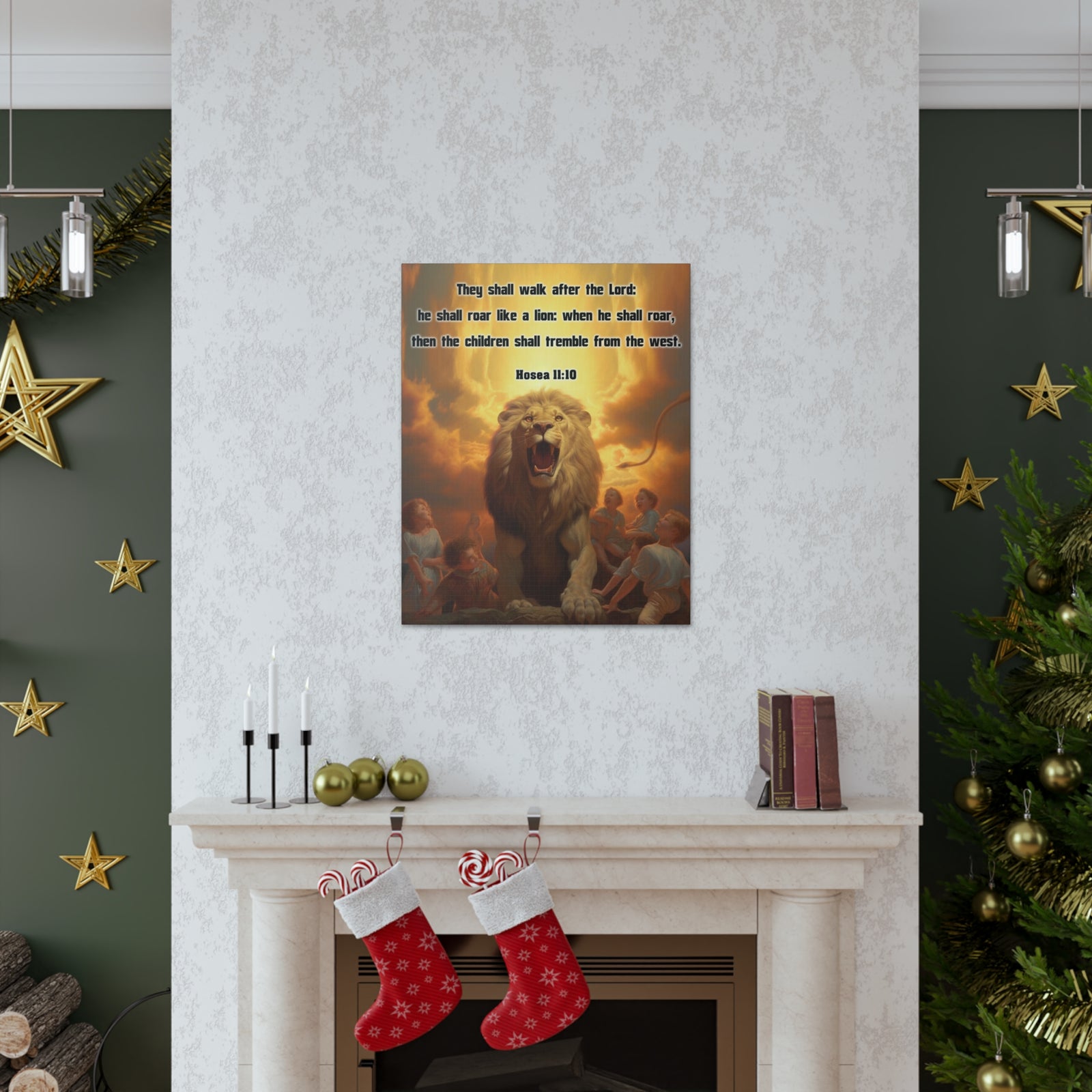 Scripture Walls They Shall Walk After the Lord Hosea 11:10 Christian Wall Art Print Ready to Hang Unframed-Express Your Love Gifts