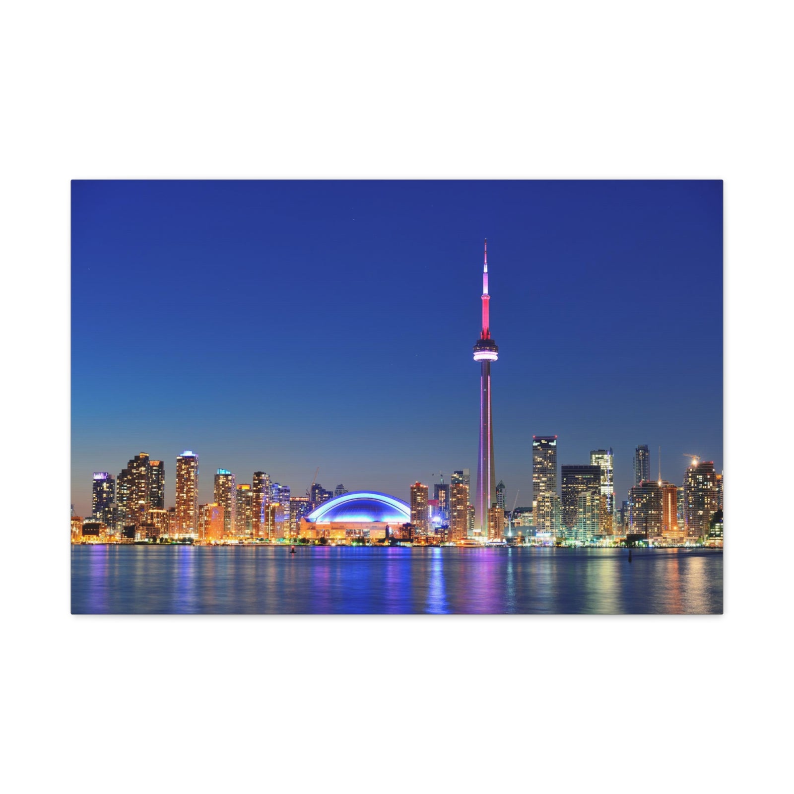 Toronto Night Skyline Canvas Artwork High-Quality Breathtaking Stunning Cityscape for Home Decor Ready to Hang-Express Your Love Gifts