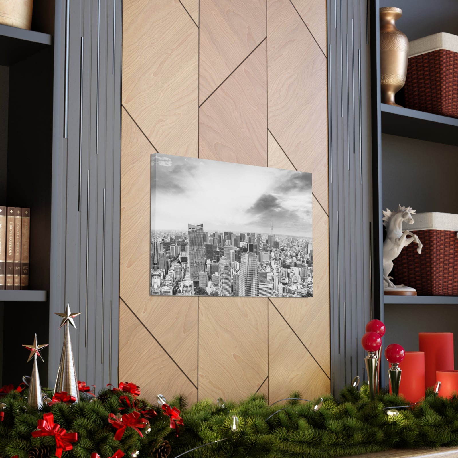 Tokyo Black And White Skyline Canvas Artwork High-Quality Breathtaking Stunning Cityscape for Home Decor Ready to Hang-Express Your Love Gifts