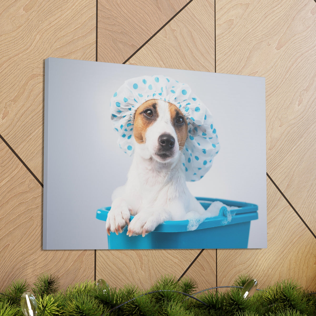 Cute Russel Terrier Bath Canvas Wall Art for Home Decor Ready-to-Hang-Express Your Love Gifts