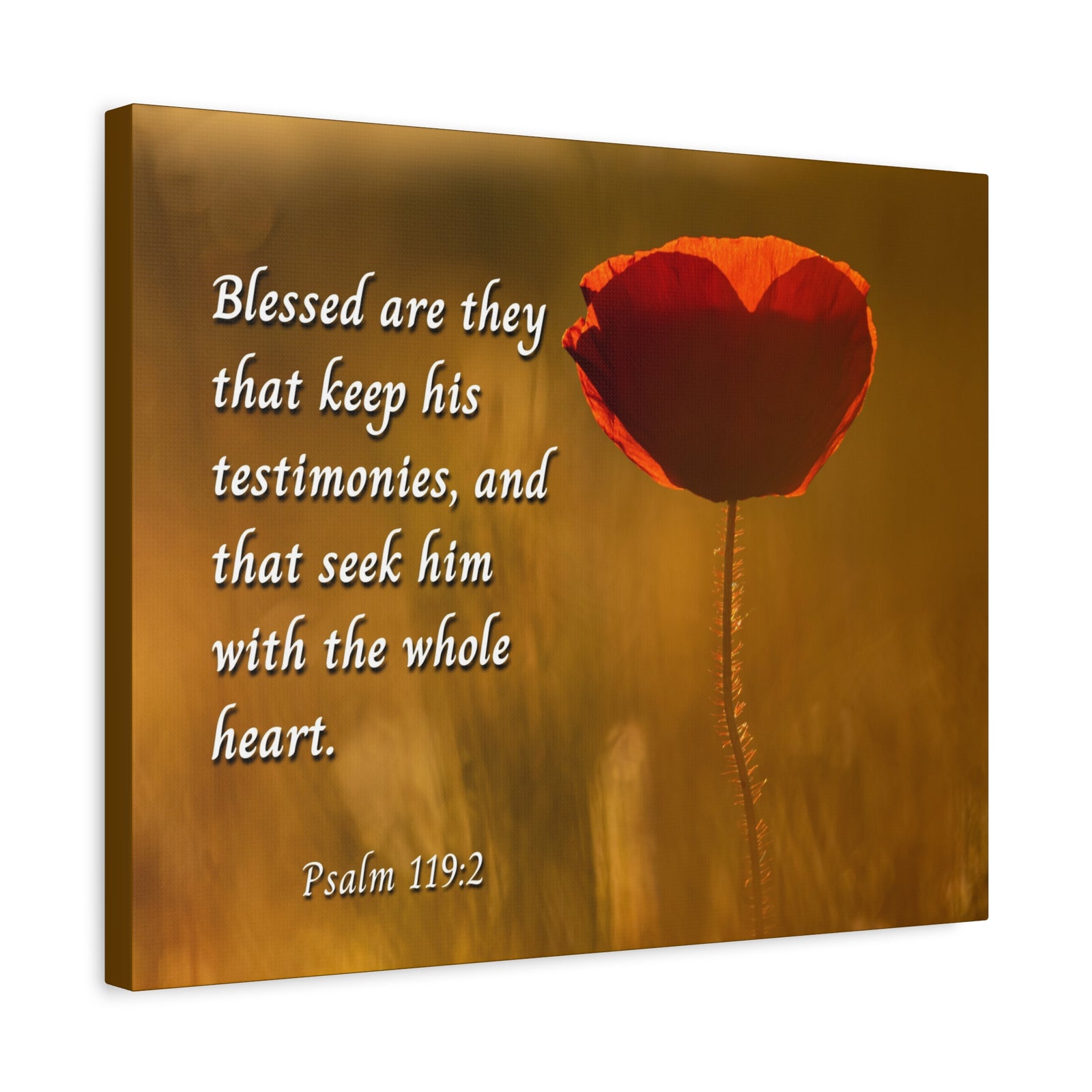 Scripture Canvas Seek God Psalm 119:2 Christian Wall Art Bible Verse Print Ready to Hang-Express Your Love Gifts