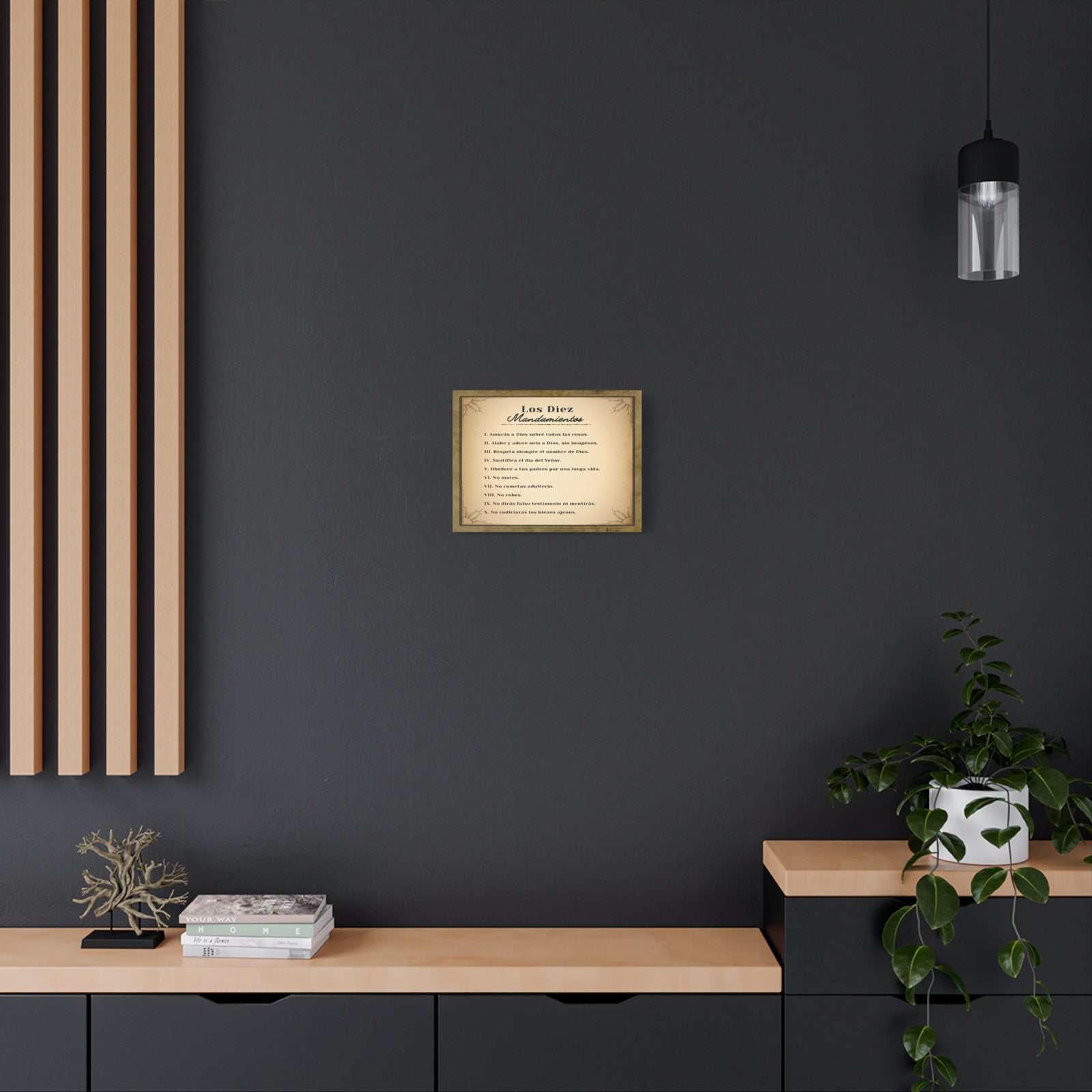 Los Diez Mandamientos 10 Commandments Spanish Christian Wall Art Print Ready to Hang-Express Your Love Gifts