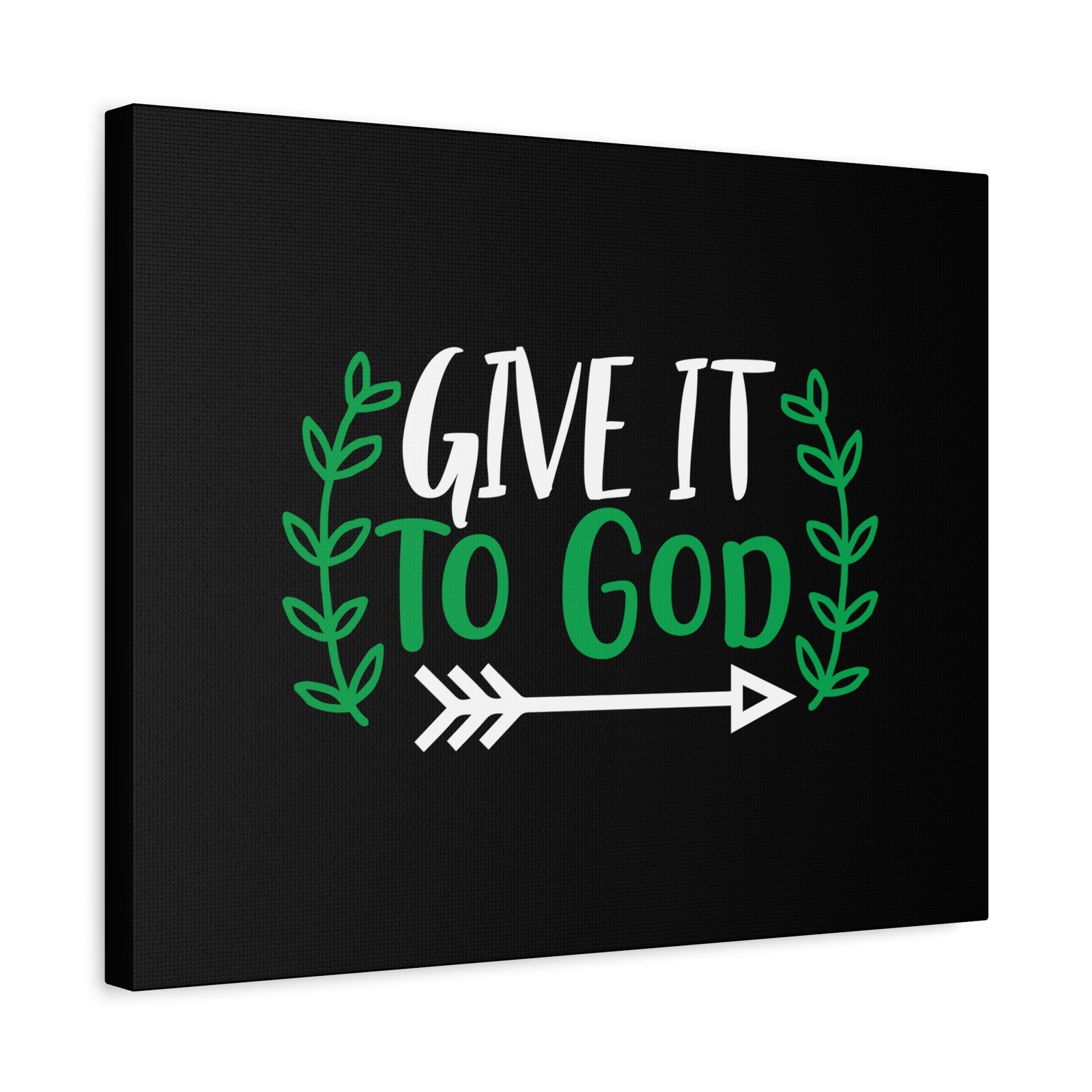 Scripture Canvas Give It To God Psalm 55:22 Green Christian Wall Art Bible Verse Print Ready to Hang-Express Your Love Gifts