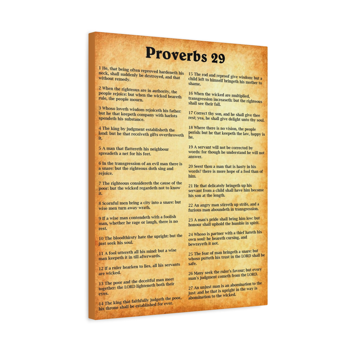 Scripture Walls Proverbs Chapter 29 Gold Bible Canvas Christian Wall Art Ready to Hang Unframed-Express Your Love Gifts
