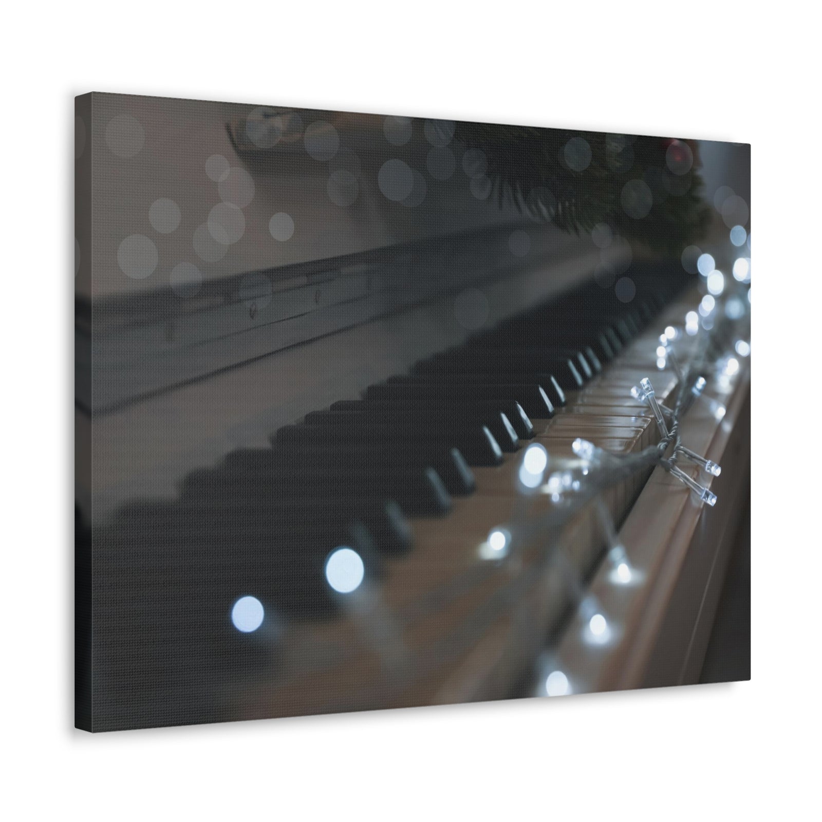 Glowing Fairy Lights on Piano Keys Music Lover's Delight Piano Keyboard Canvas Wall Art for Home Decor Ready-to-Hang-Express Your Love Gifts