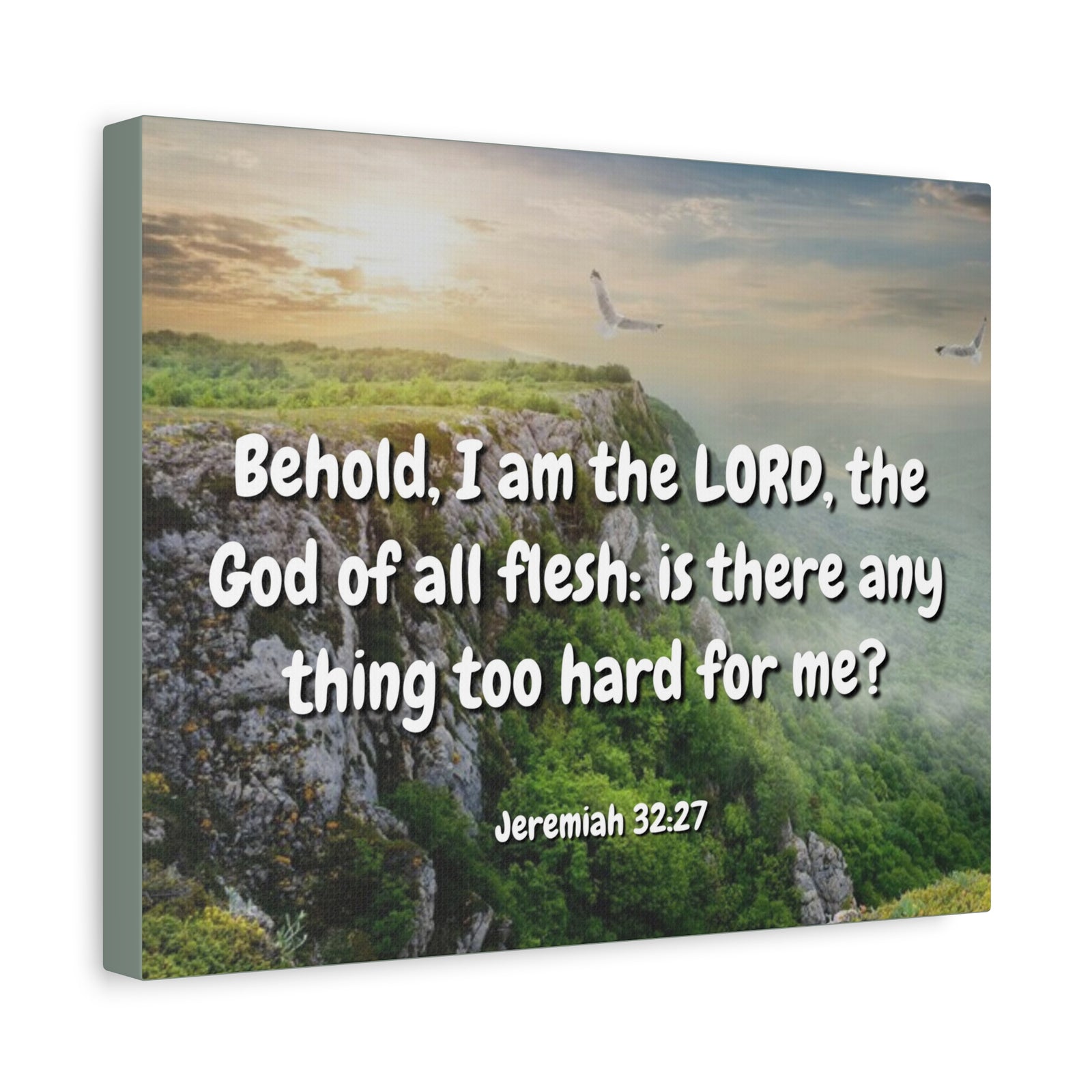 Scripture Canvas The Lord Jeremiah 32:27 Christian Wall Art Bible Verse Print Ready to Hang