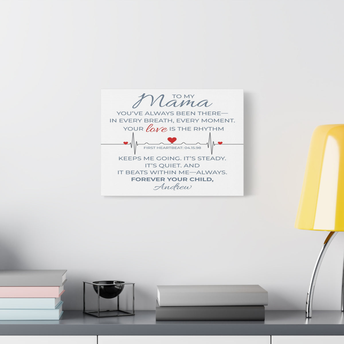 Personalized To Mom I Carry Your Love in Every Beat Custom Canvas Wall Art-Express Your Love Gifts