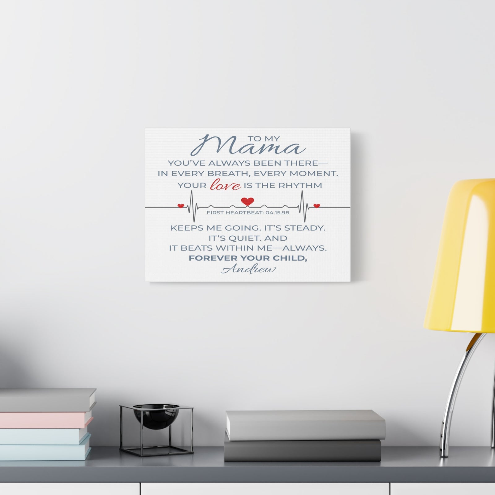 Personalized To Mom I Carry Your Love in Every Beat Custom Canvas Wall Art-Express Your Love Gifts