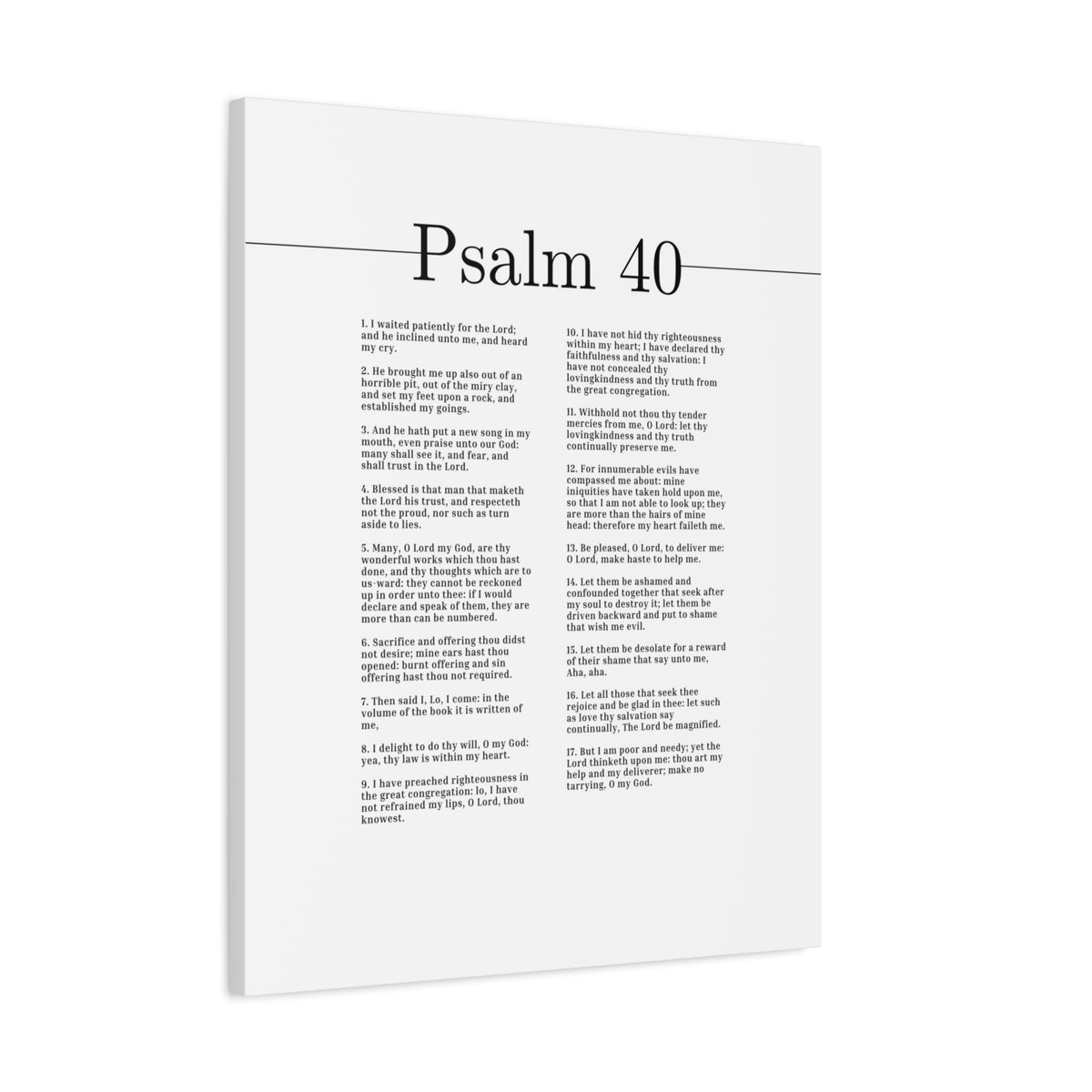 Scripture Canvas Shall Trust In The Lord Psalm 40 Christian Wall Art Bible Verse Print Ready to Hang-Express Your Love Gifts