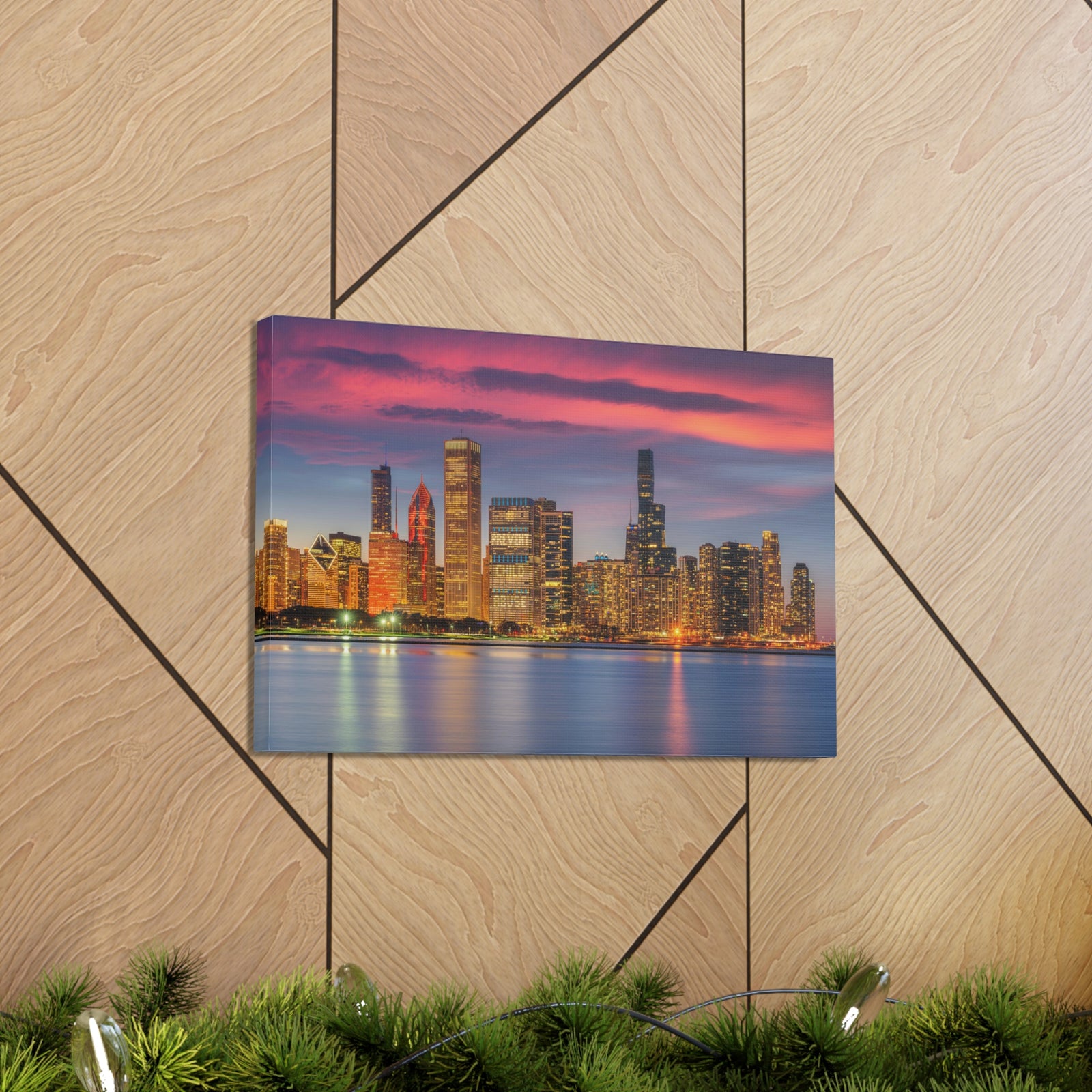 Las Vegas Night Skyline Canvas Artwork High-Quality Breathtaking Stunning Cityscape for Home Decor Ready to Hang-Express Your Love Gifts