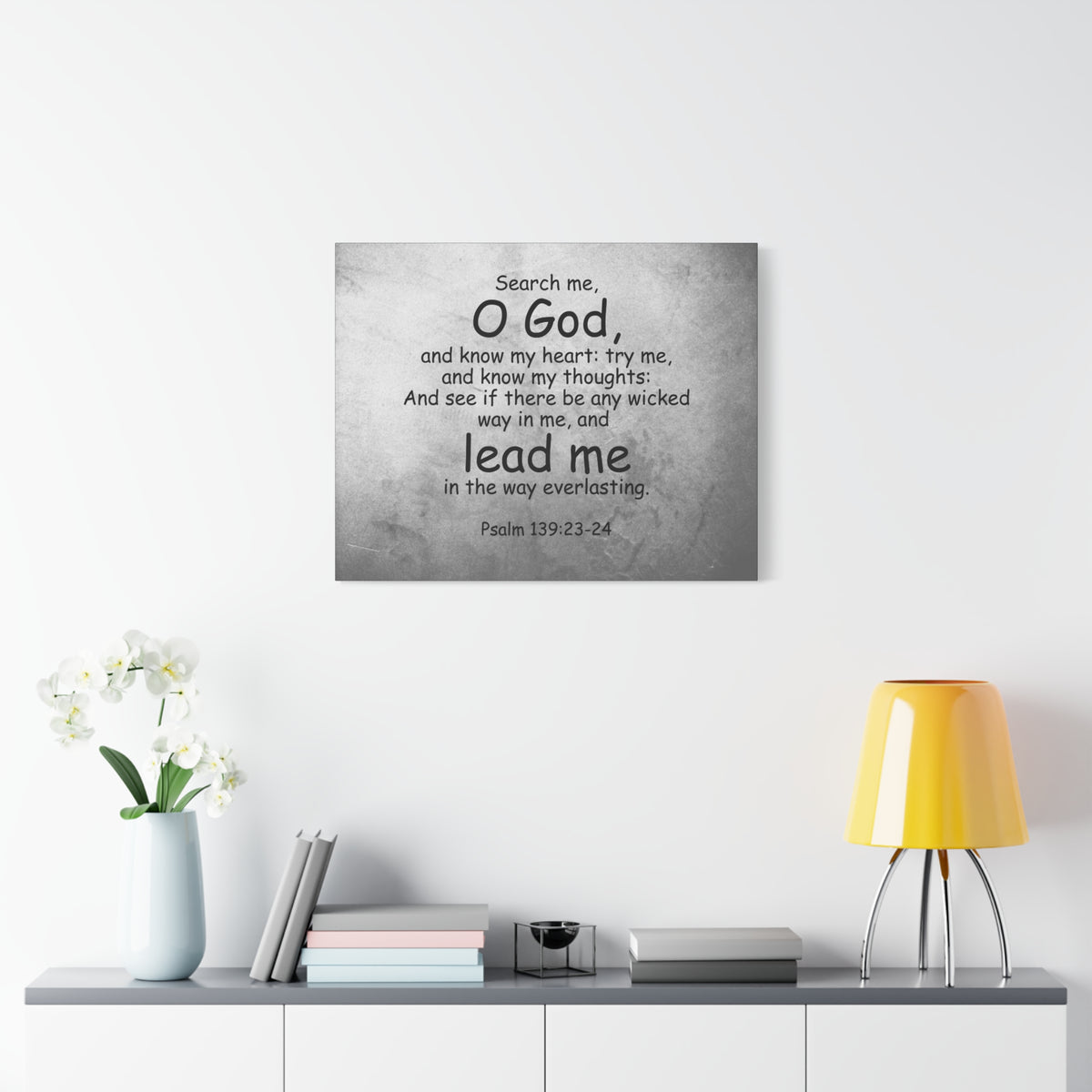 Scripture Canvas O' God Lead Me Psalm 139:23-24 Christian Wall Art Bible Verse Print Ready to Hang-Express Your Love Gifts