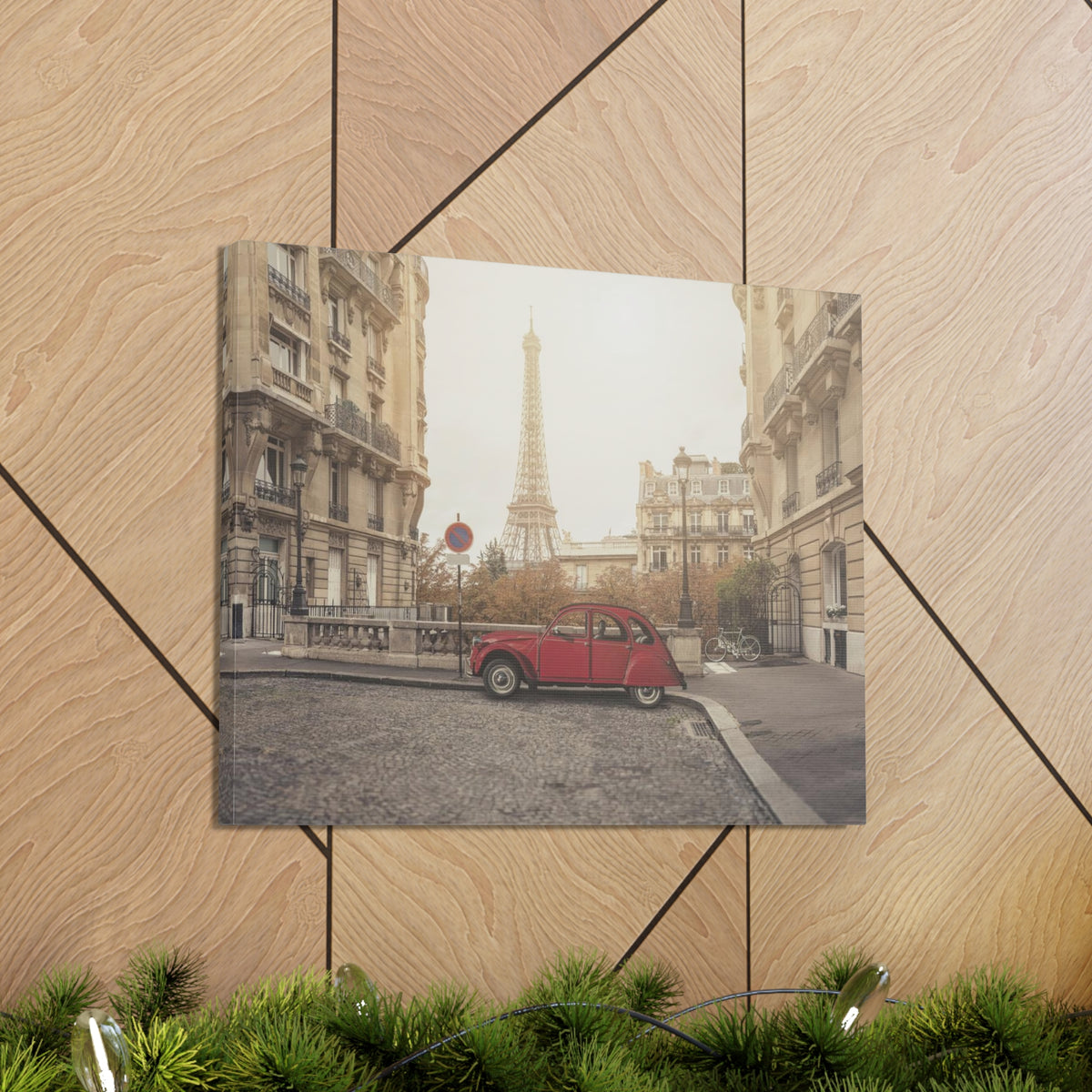 Eiffel Tower Retro Bike Paris Sunset Skyline Canvas Artwork High-Quality Breathtaking Stunning Cityscape Home Decor Ready to Hang-Express Your Love Gifts
