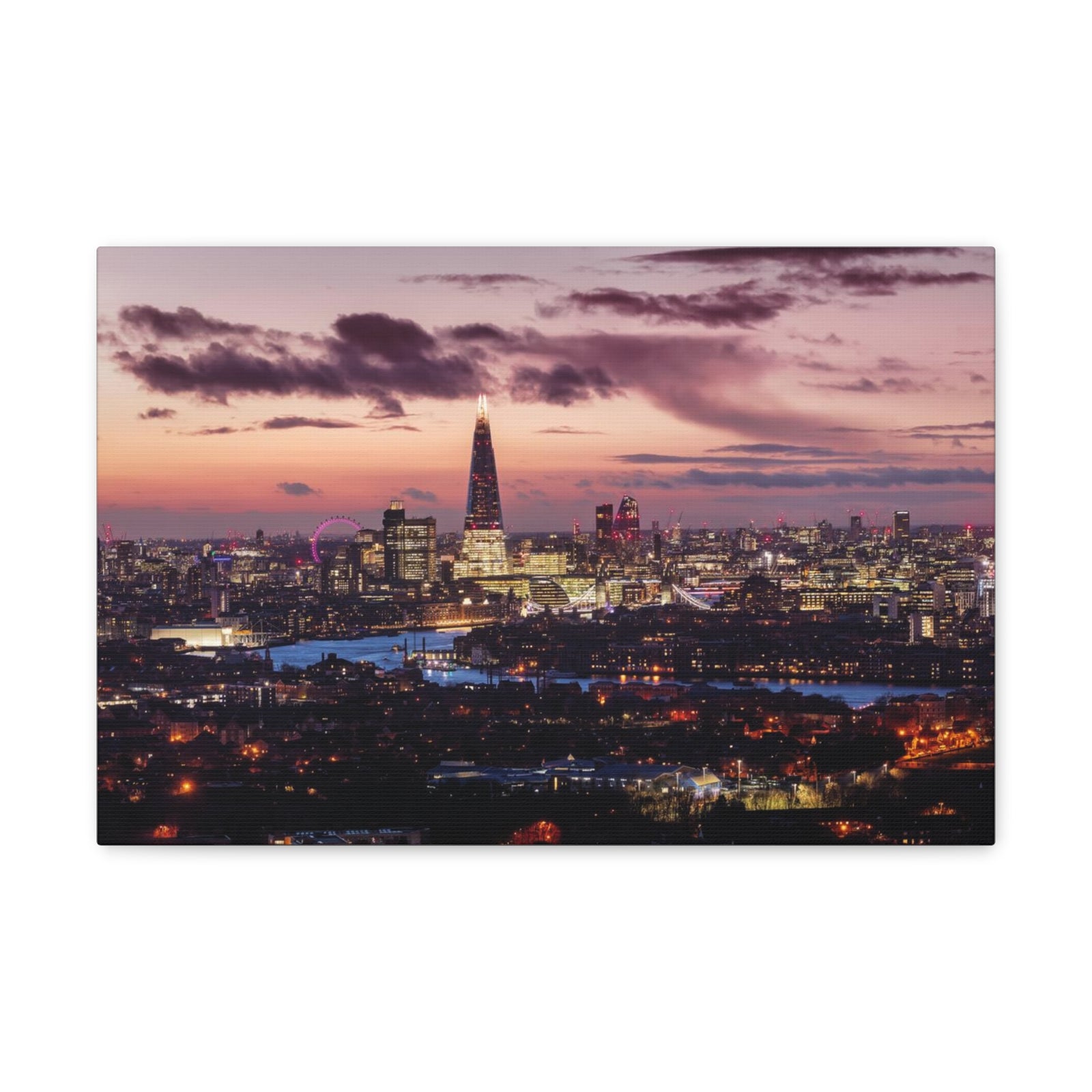 London Night Skyline Canvas Artwork High-Quality Breathtaking Stunning Cityscape for Home Decor Ready to Hang-Express Your Love Gifts