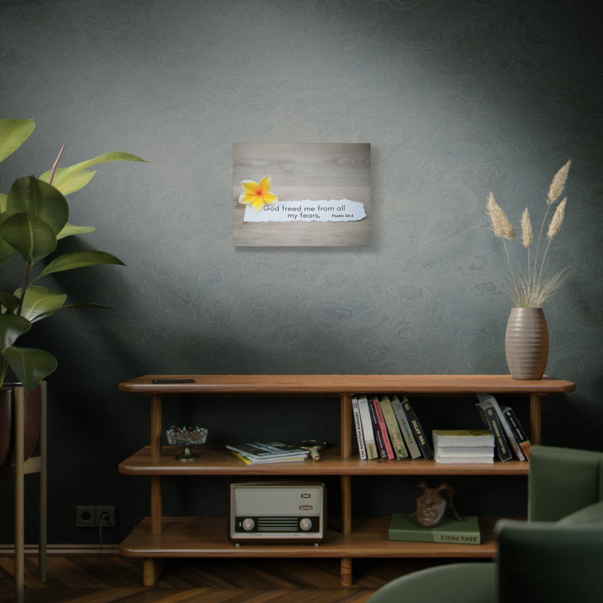 Scripture Walls God Freed Me Psalm 34:4 Bible Verse Canvas Christian Wall Art Ready to Hang-Express Your Love Gifts