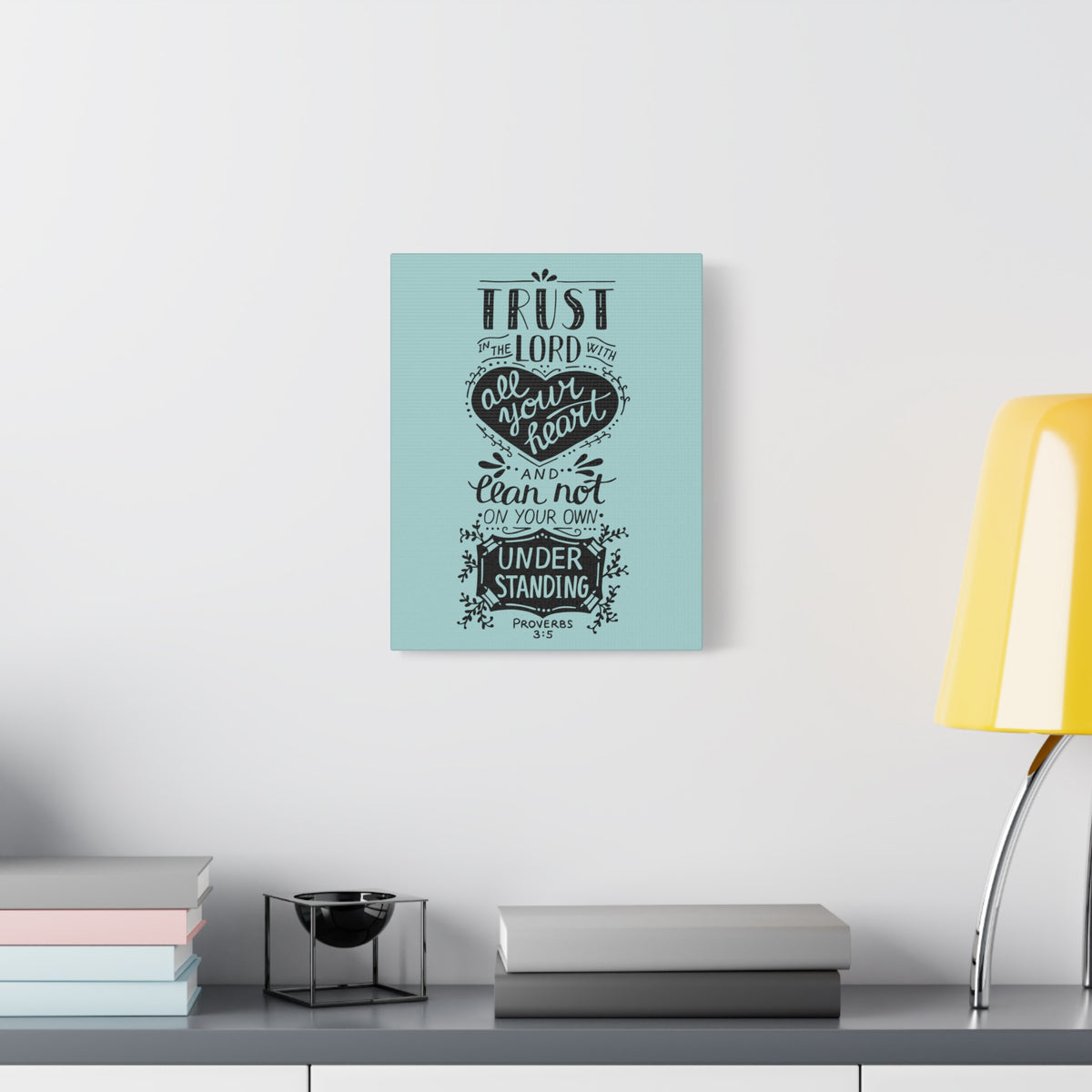 Scripture Canvas Trust In The Lord Proverbs 3:5 Christian Wall Art Bible Verse Print Ready To Hang-Express Your Love Gifts