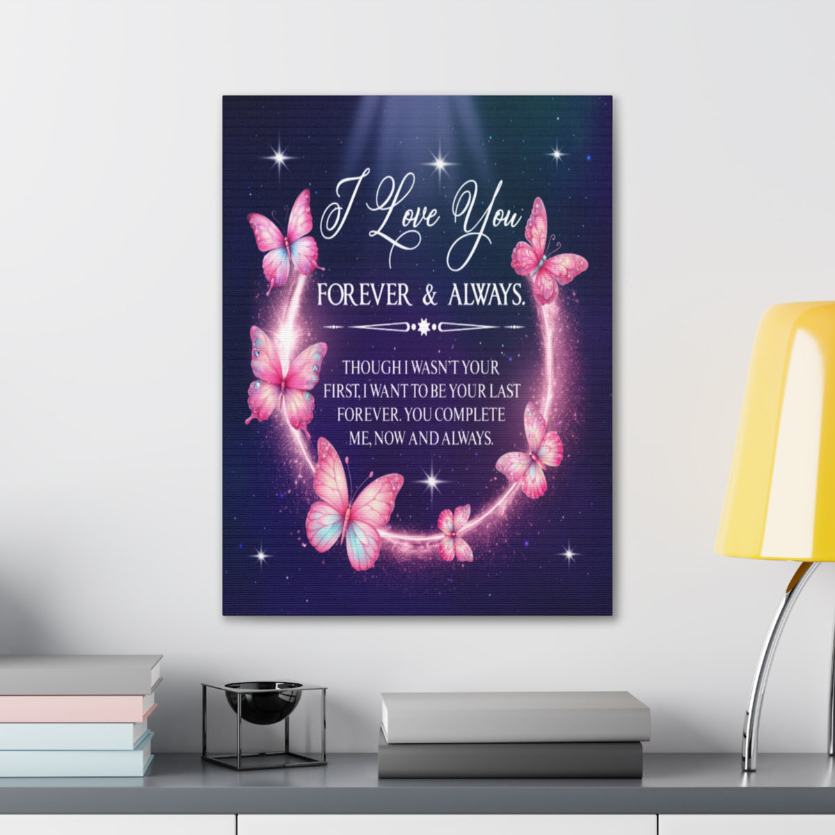 To My Wife Forever & Always Butterfly Canvas Wall Art – Romantic Gift for Eternal Love-Express Your Love Gifts