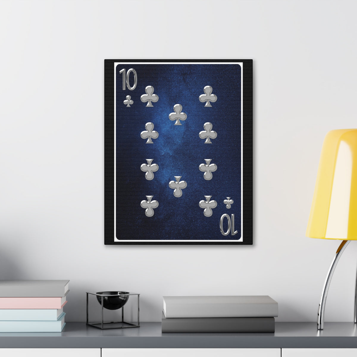 Ten Of Clubs Space Background Playing Card Canvas Wall Art for Home Decor Ready-to-Hang-Express Your Love Gifts