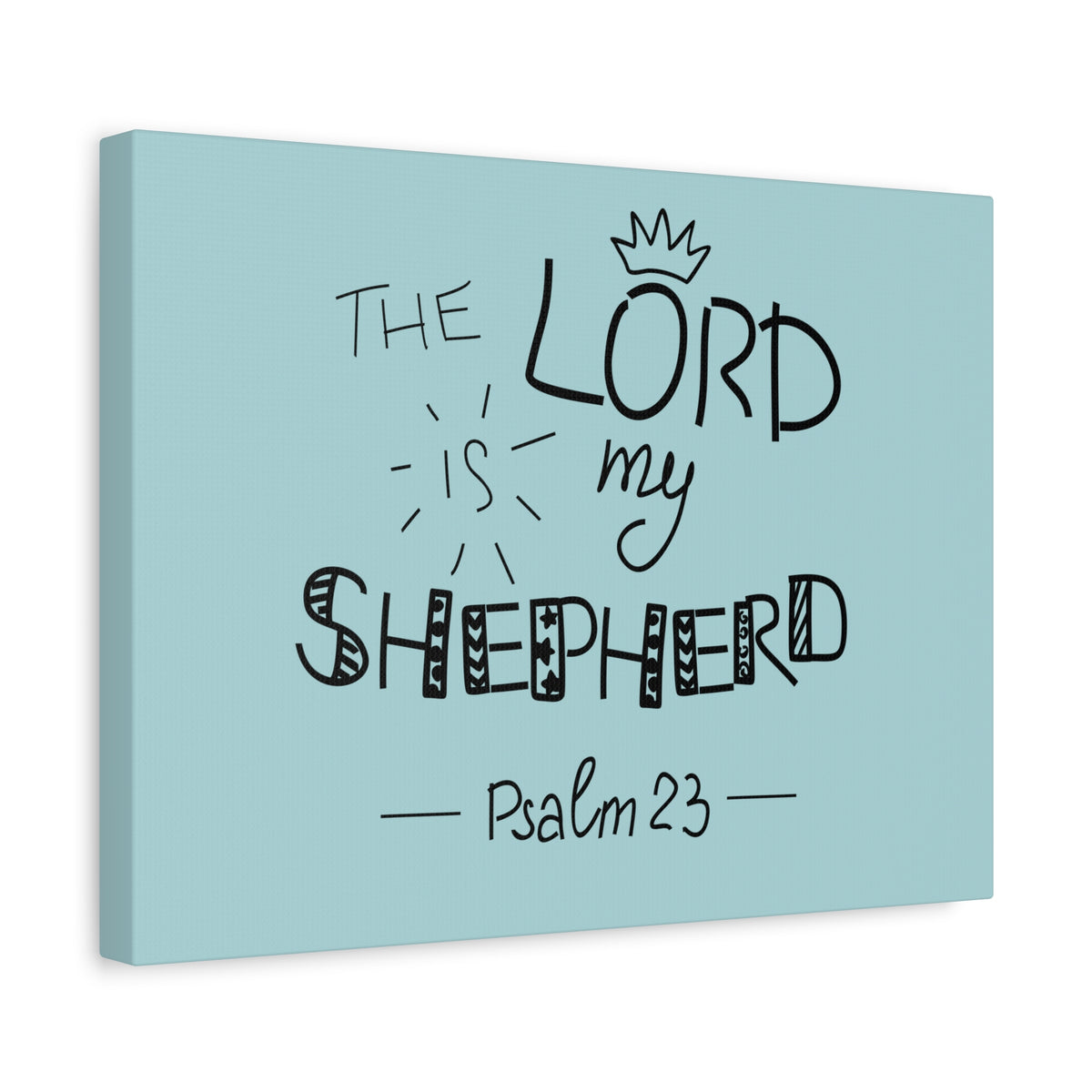 Scripture Canvas The Lord Is My Shepherd Psalm 23 Christian Wall Art Bible Verse Print Ready To Hang-Express Your Love Gifts