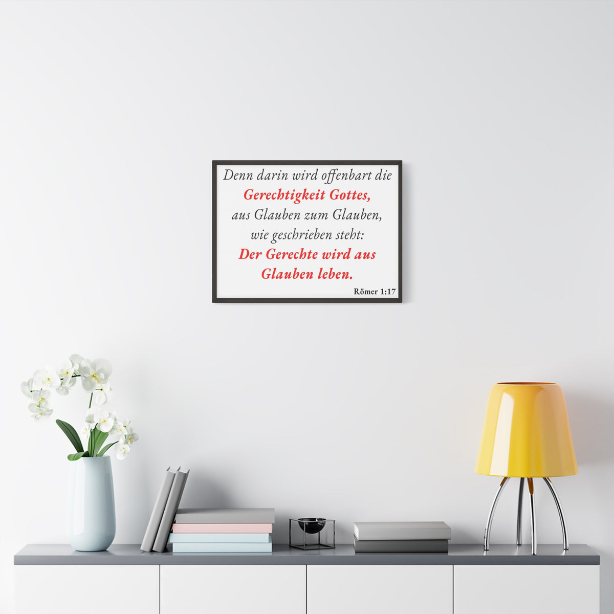 Scripture Walls Römer 1:17 Romans 1:17 Live By Faith German White Bible Verse Canvas Christian Wall Art Ready to Hang Unframed-Express Your Love Gifts