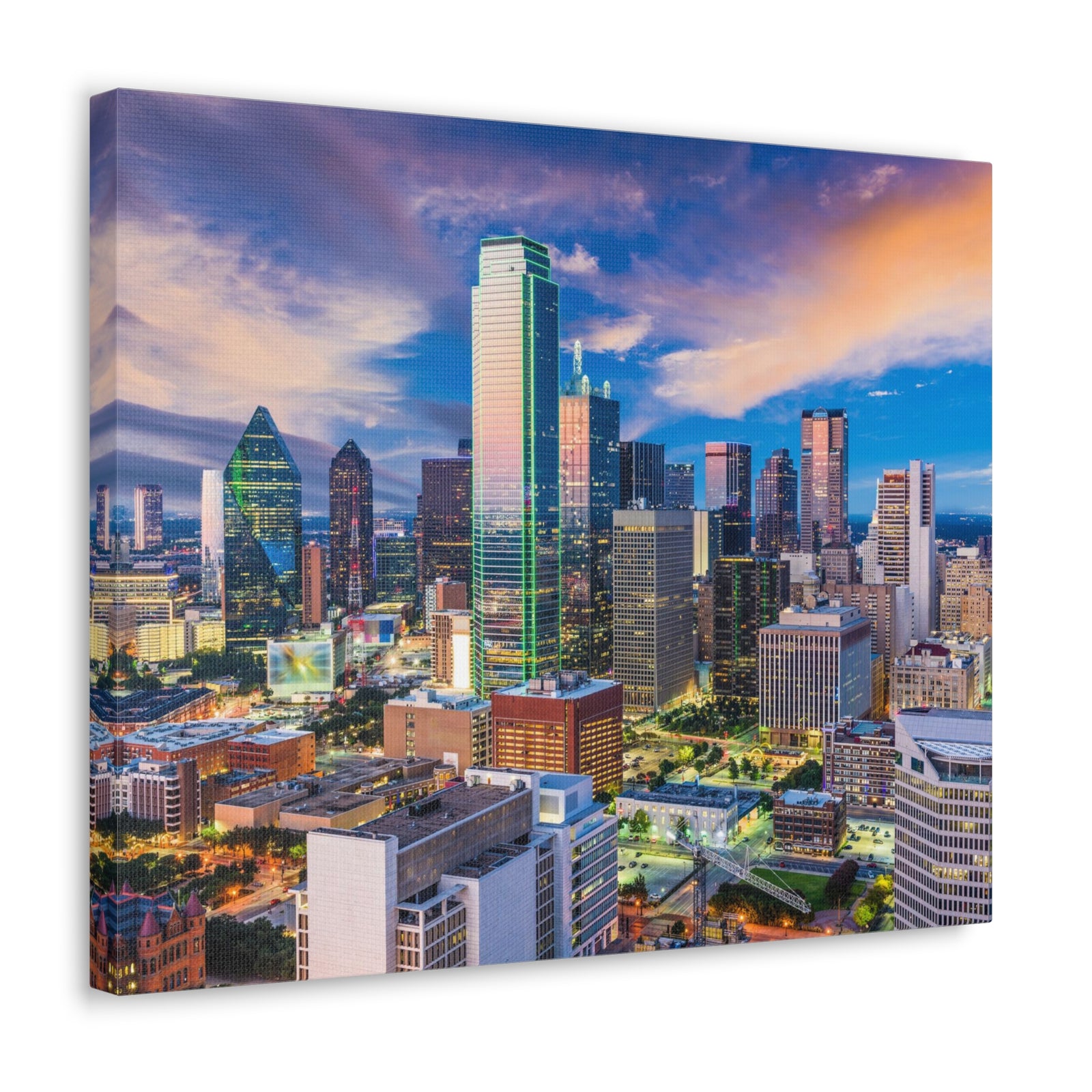 Dallas Daytime Skyline Canvas Artwork High-Quality Breathtaking Stunning Cityscape for Home Decor Ready to Hang-Express Your Love Gifts