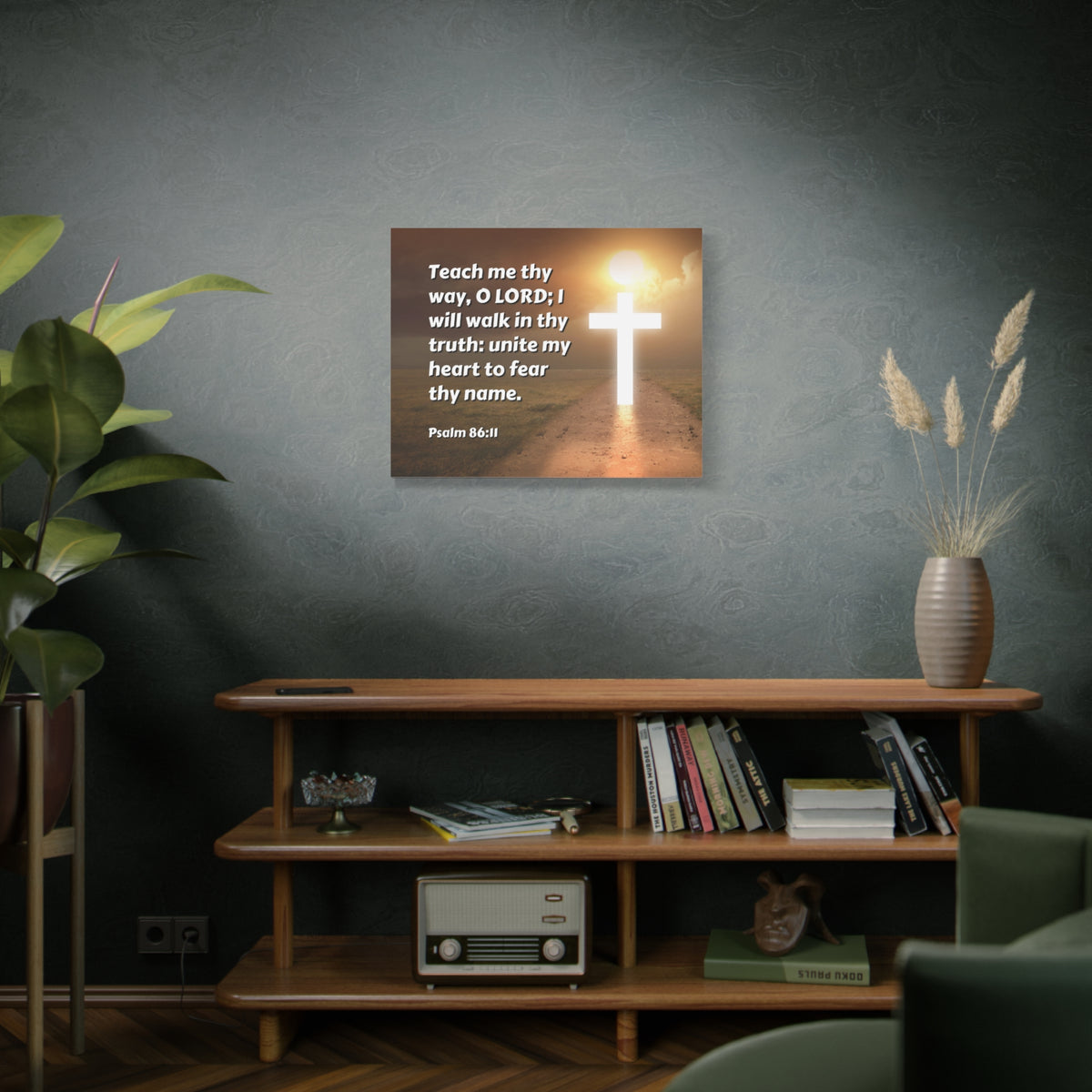 Scripture Canvas Unite My Heart Psalm 86:11 Christian Wall Art Bible Verse Print Ready to Hang-Express Your Love Gifts