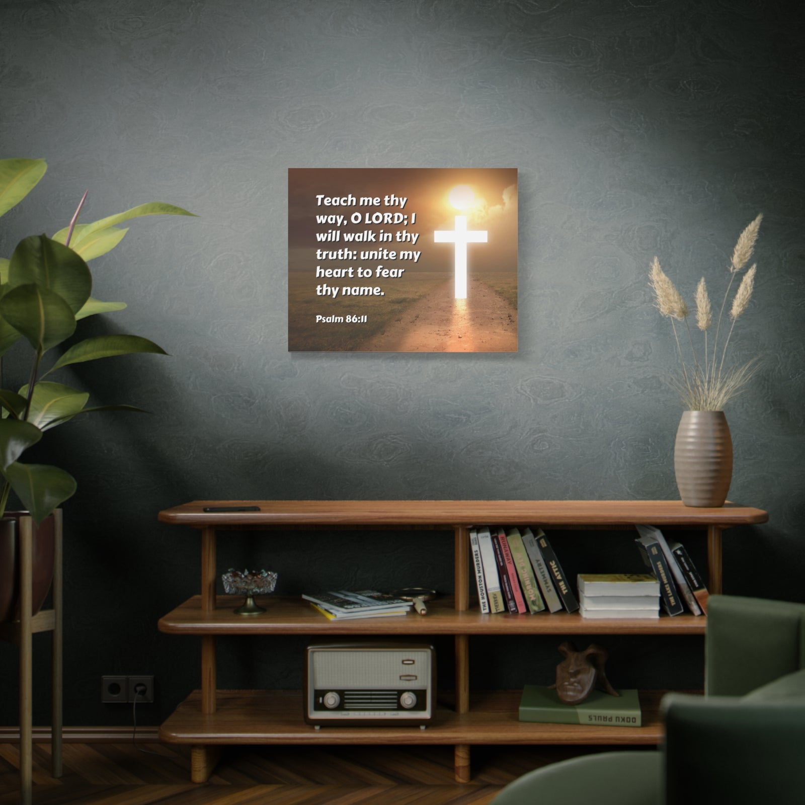 Scripture Canvas Unite My Heart Psalm 86:11 Christian Wall Art Bible Verse Print Ready to Hang-Express Your Love Gifts