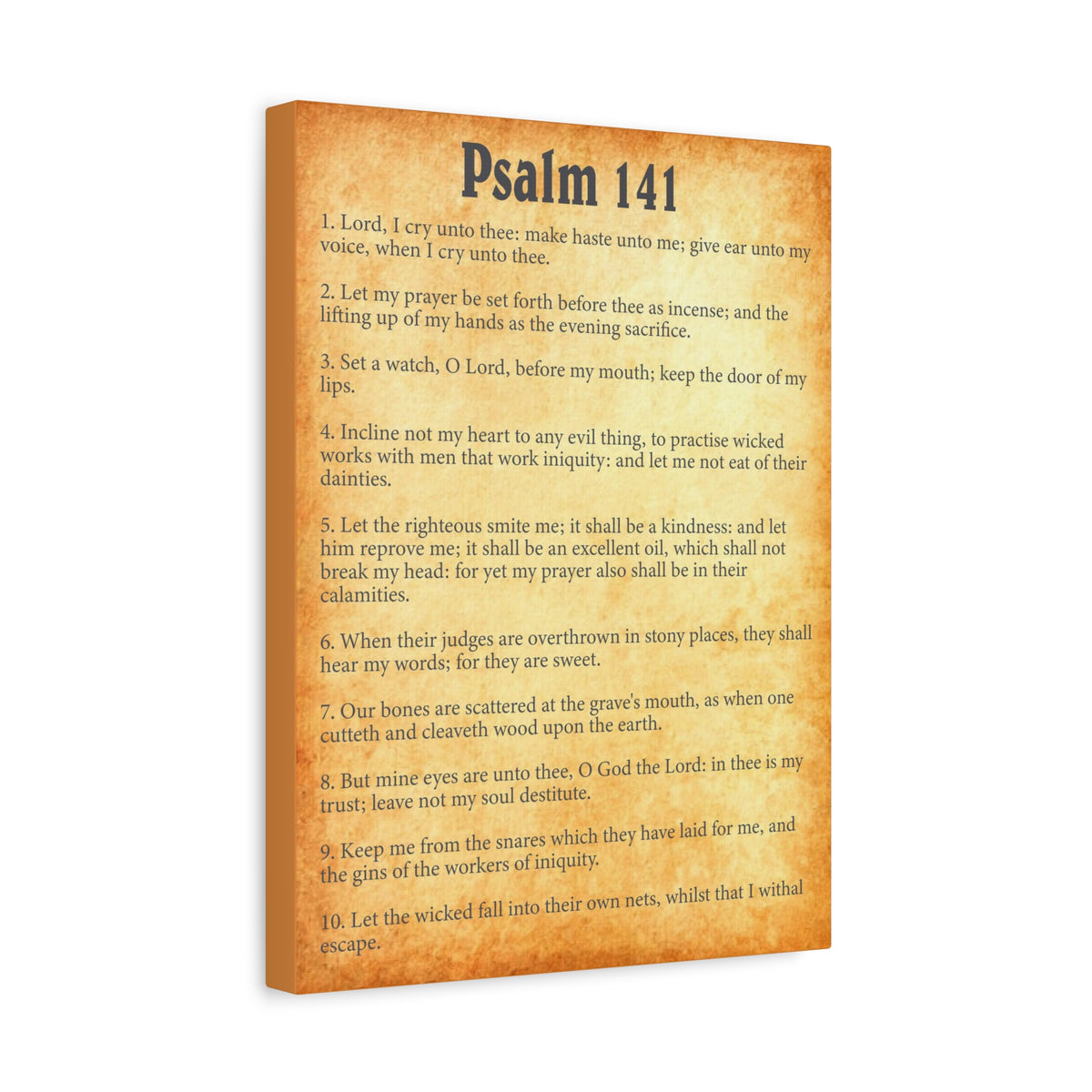 Scripture Walls Psalm 141 Gold Bible Chapter Canvas Christian Wall Art Ready to Hang-Express Your Love Gifts