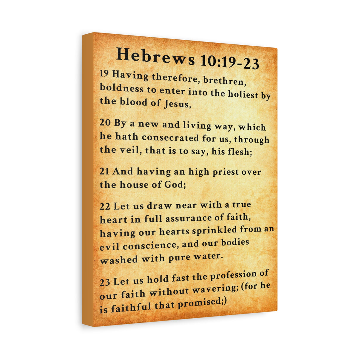 Scripture Walls Hebrews 10:19-23 KJV Bible Verse Canvas Christian Wall Art Ready to Hang Unframed-Express Your Love Gifts