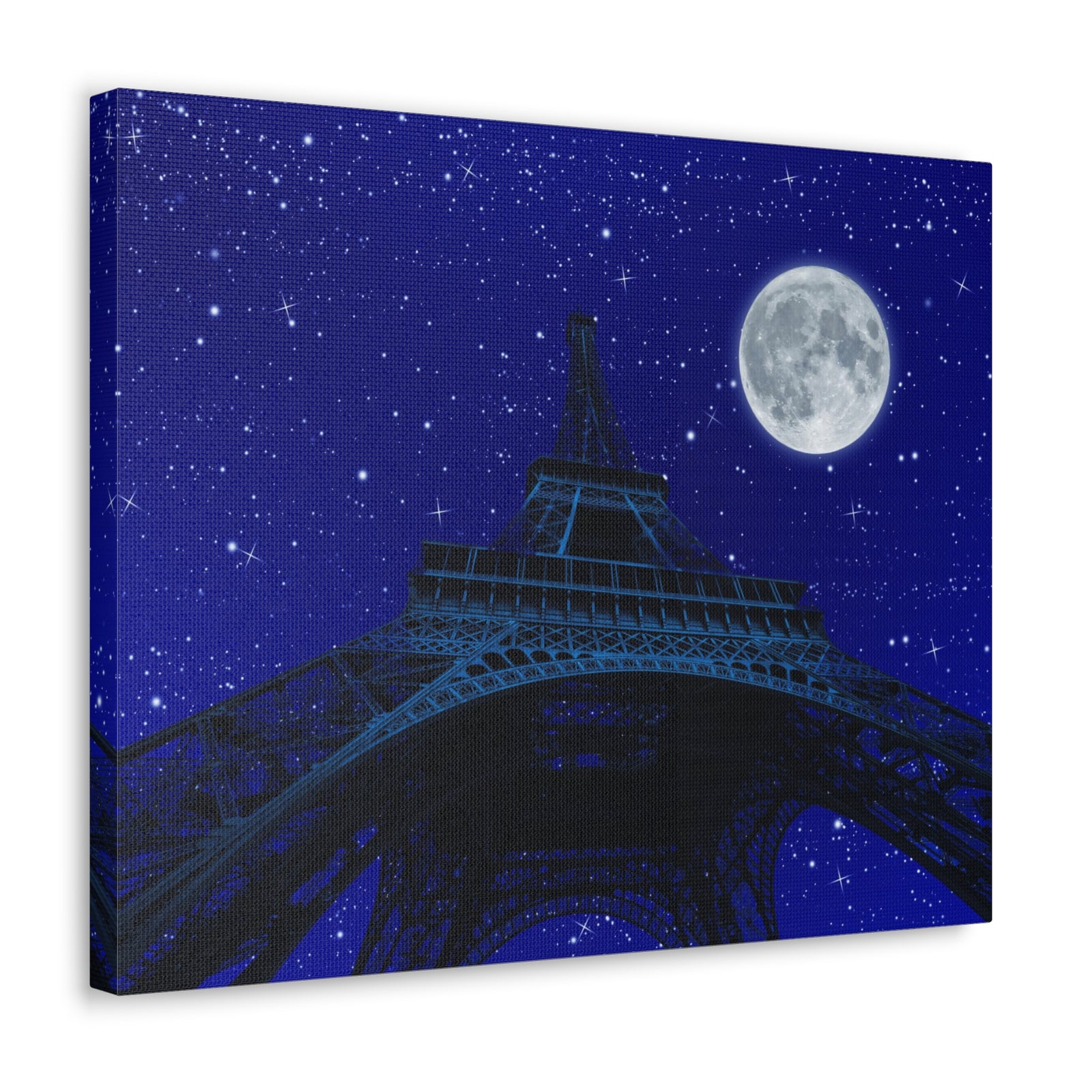 Paris Under Moonlight France Canvas Artwork High-Quality Breathtaking French City for Home Decor Ready to Hang-Express Your Love Gifts