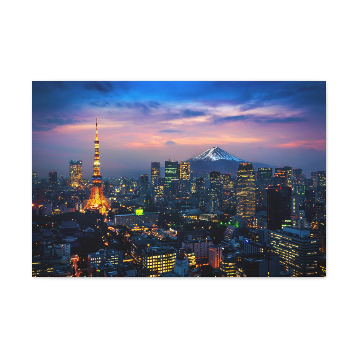 Tokyo Night Skyline Canvas Artwork High-Quality Breathtaking Stunning Cityscape for Home Decor Ready to Hang-Express Your Love Gifts