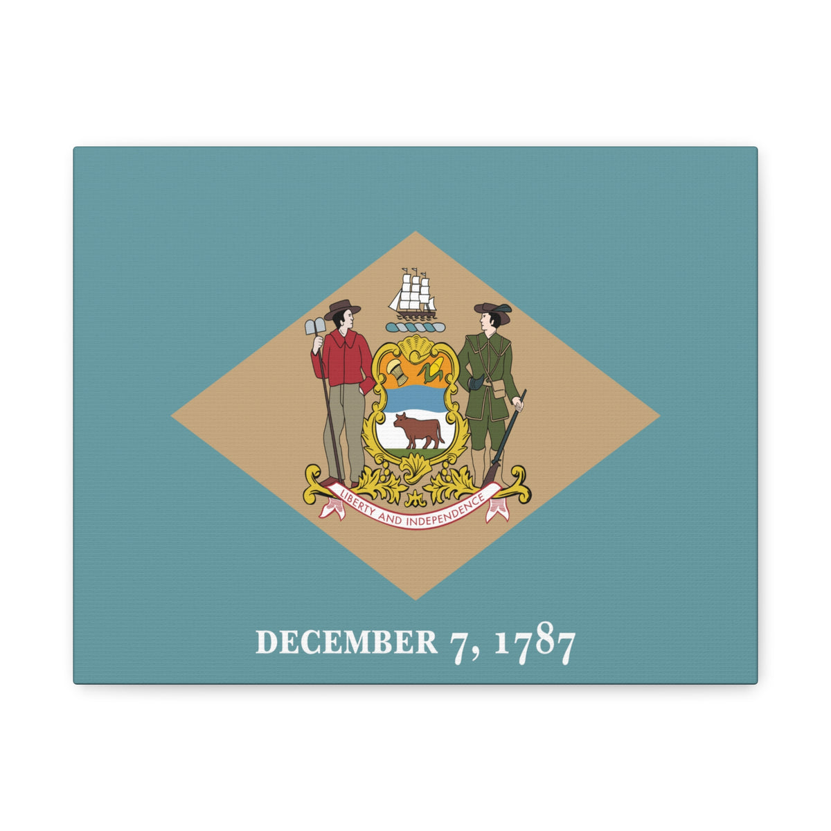Delaware State Flag Canvas Vibrant Wall Art Unframed Home Decor-Express Your Love Gifts