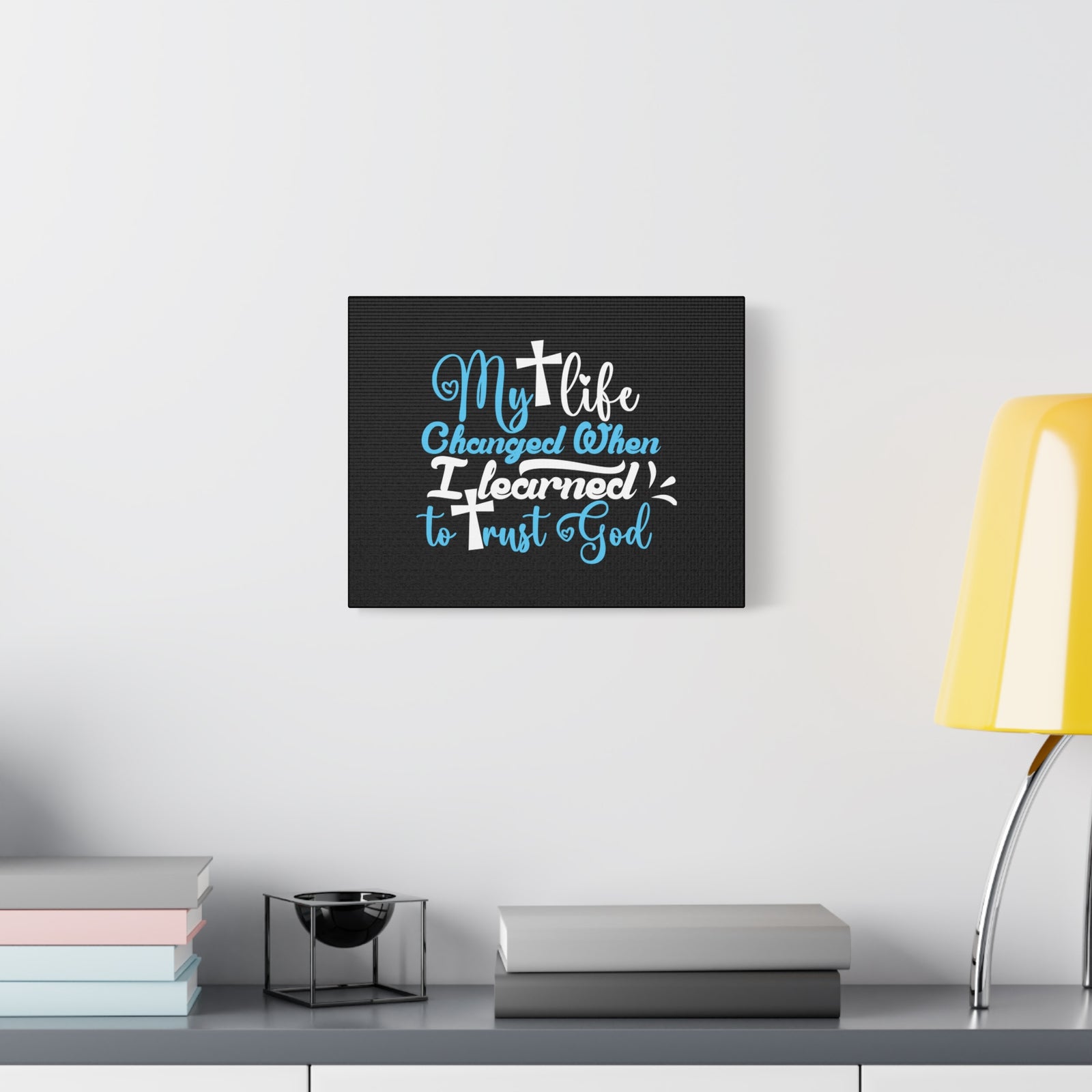 Scripture Canvas I Learned To Trust God Psalm 28:7 Christian Wall Art Bible Verse Print Ready to Hang-Express Your Love Gifts