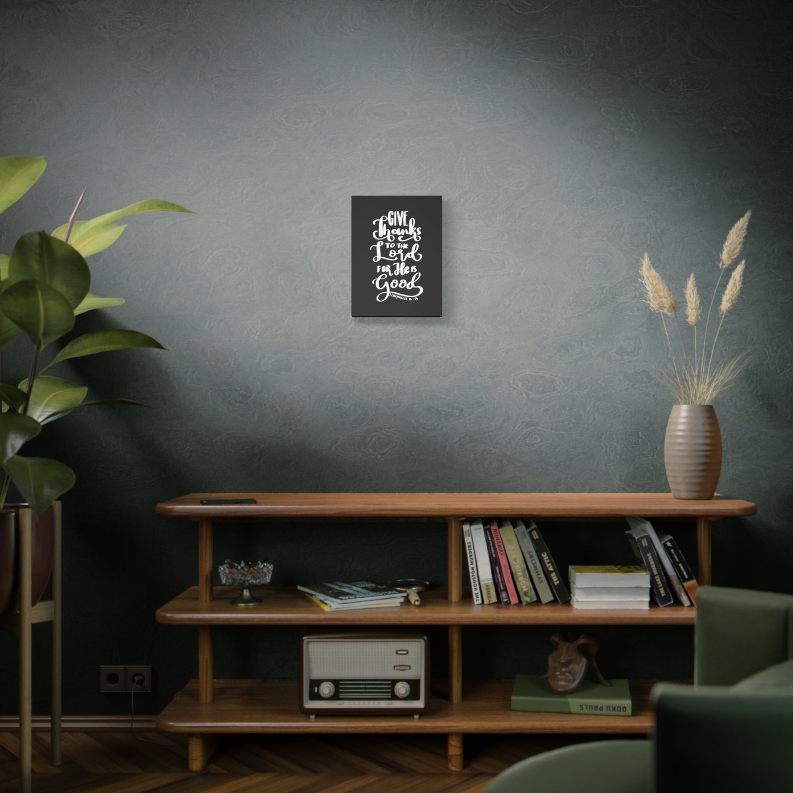 Scripture Walls Give Thanks To The Lord 1 Chronicles 16:34 Bible Verse Canvas Christian Wall Art Ready to Hang-Express Your Love Gifts