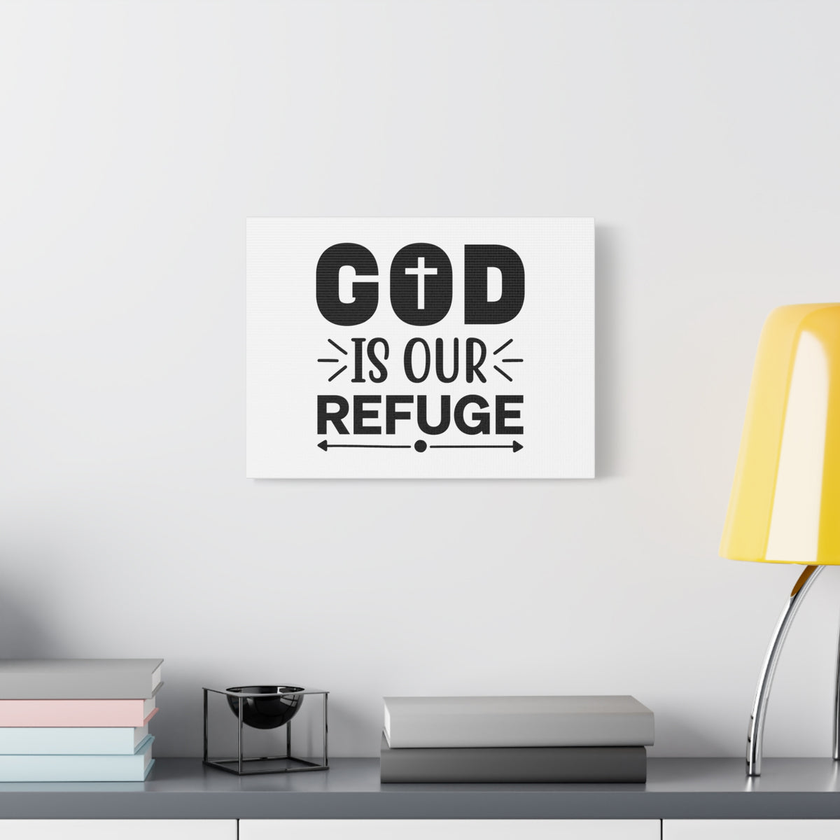 Scripture Canvas God Is Our Refuge Psalm 46:1 Christian Wall Art Bible Verse Print Ready to Hang-Express Your Love Gifts