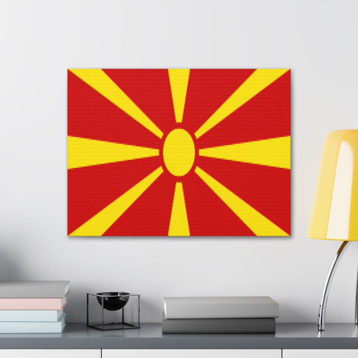 North Macedonia Country Flag Canvas Vibrant Wall Art Unframed Home Decor-Express Your Love Gifts