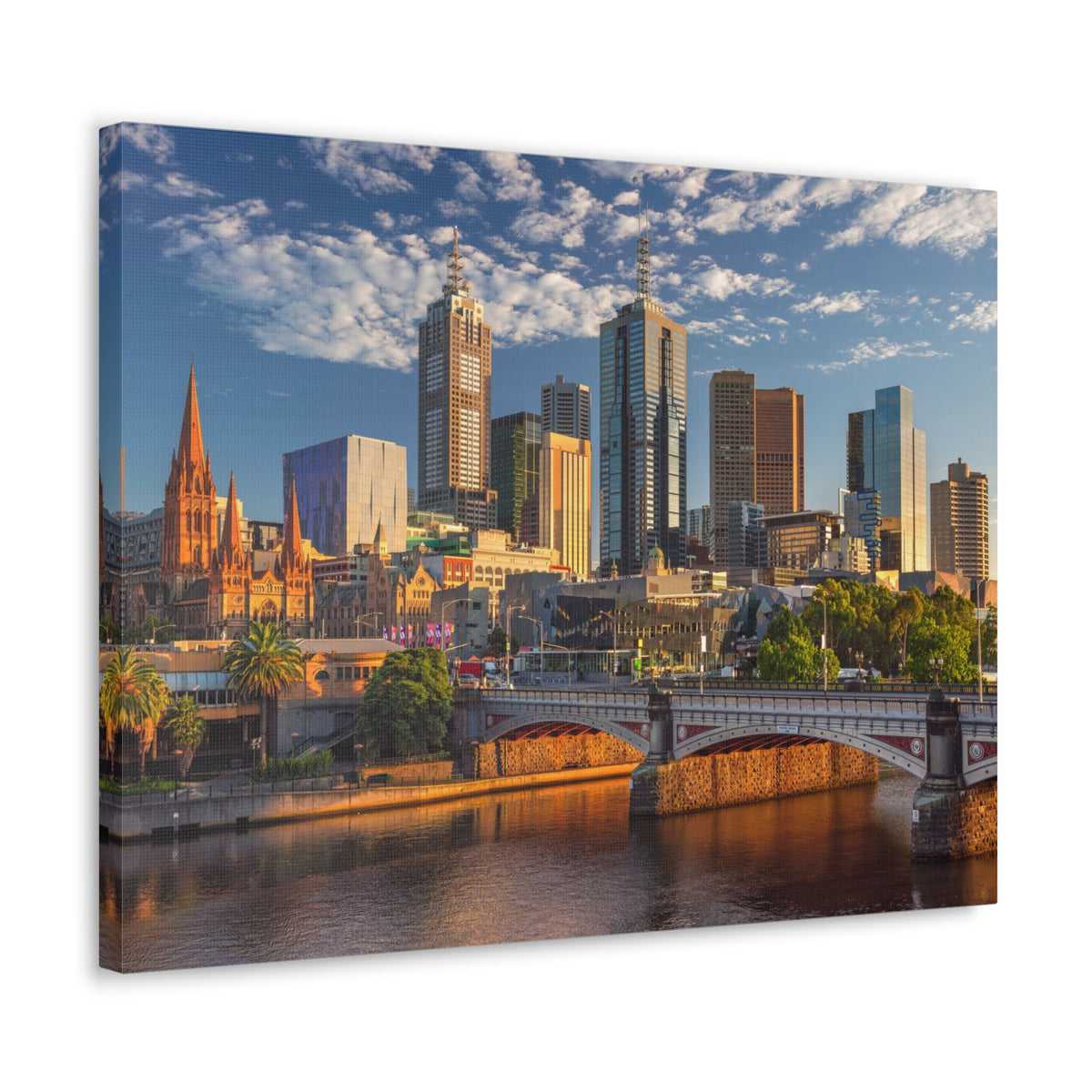 Melbourne Daytime Skyline Canvas Artwork High-Quality Breathtaking Stunning Cityscape for Home Decor Ready to Hang-Express Your Love Gifts