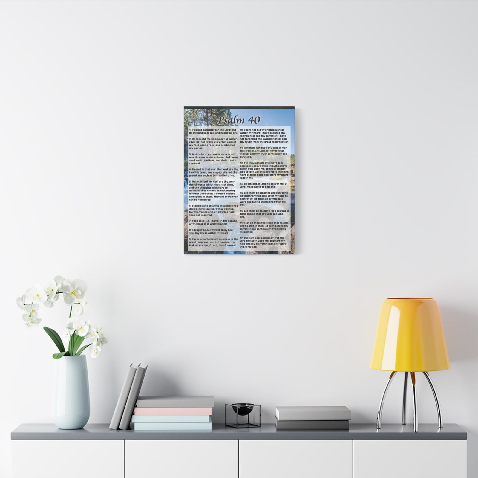 Scripture Canvas My Deliverer Heard Me Psalm 40 Colored Christian Wall Art Print Ready to Hang-Express Your Love Gifts