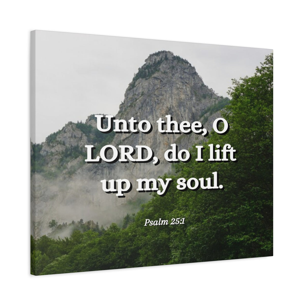 Scripture Canvas Lift Up Psalm 25:1 Christian Wall Art Bible Verse Print Ready to Hang-Express Your Love Gifts