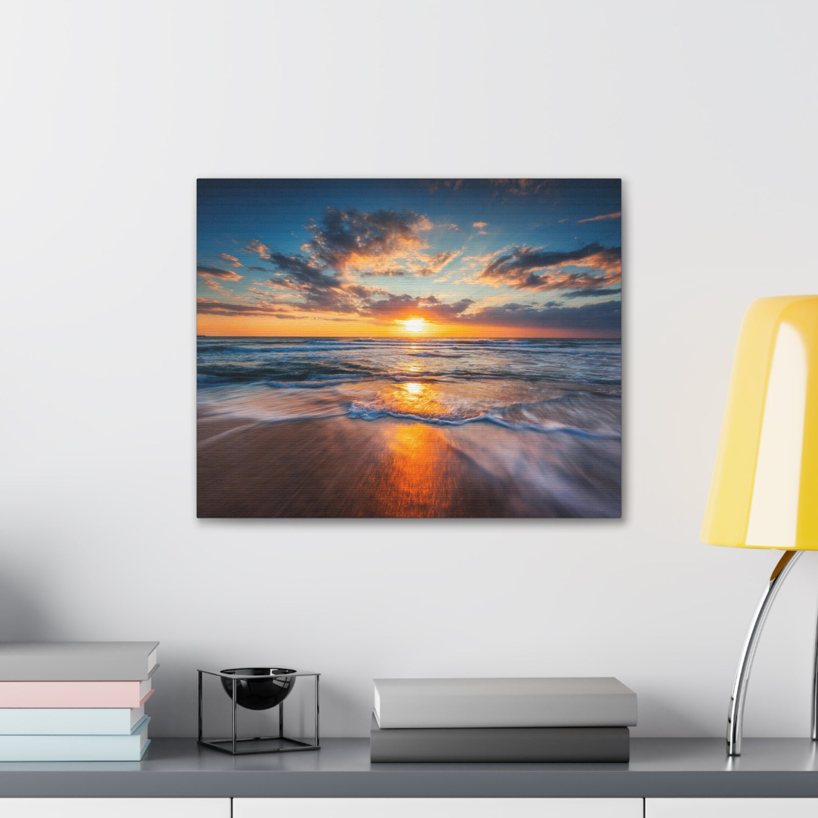 Sunrise Over The Sea Ocean Canvas Wall Art for Home Decor Ready-to-Hang-Express Your Love Gifts