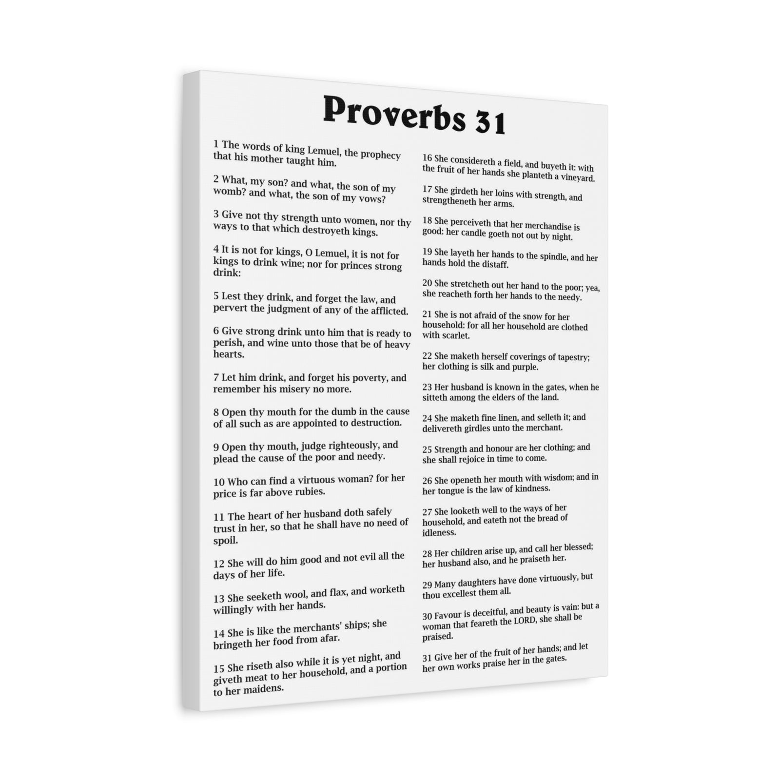 Proverbs 31 Matte Canvas Print — Stretched 1.25" Inspirational Scripture Wall Art-Express Your Love Gifts