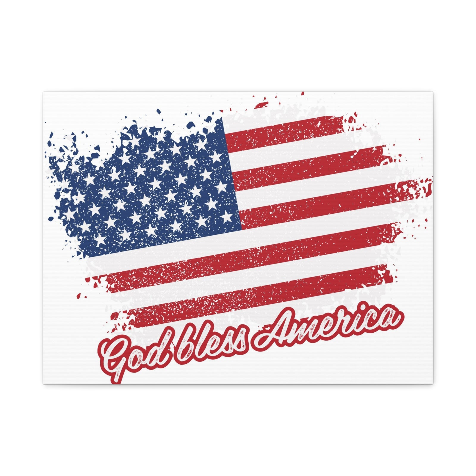 God Bless America On White Background Canvas Wall Art for Home Decor Ready-to-Hang-Express Your Love Gifts