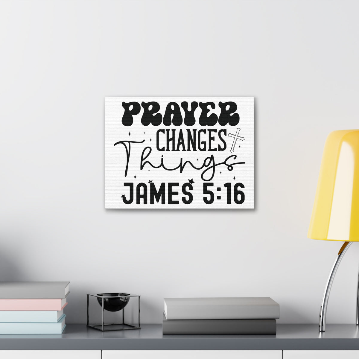 Scripture Walls James 5:16 Prayer Changes Things Bible Verse Canvas Christian Wall Art Ready to Hang Unframed-Express Your Love Gifts